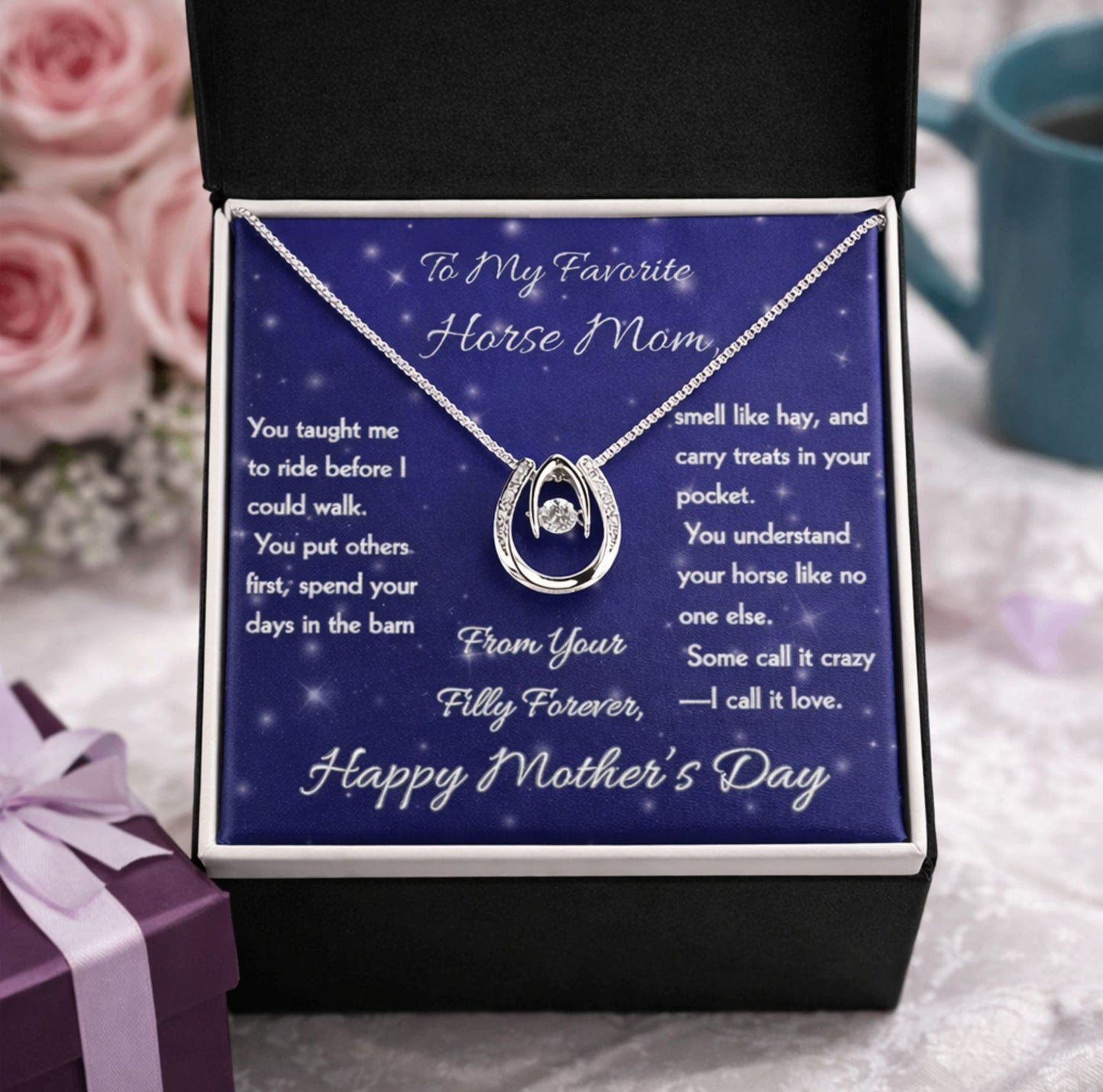 To My Favorite Horse Mom Lucky Pendant Necklace – Meaningful Mother's Day Gift