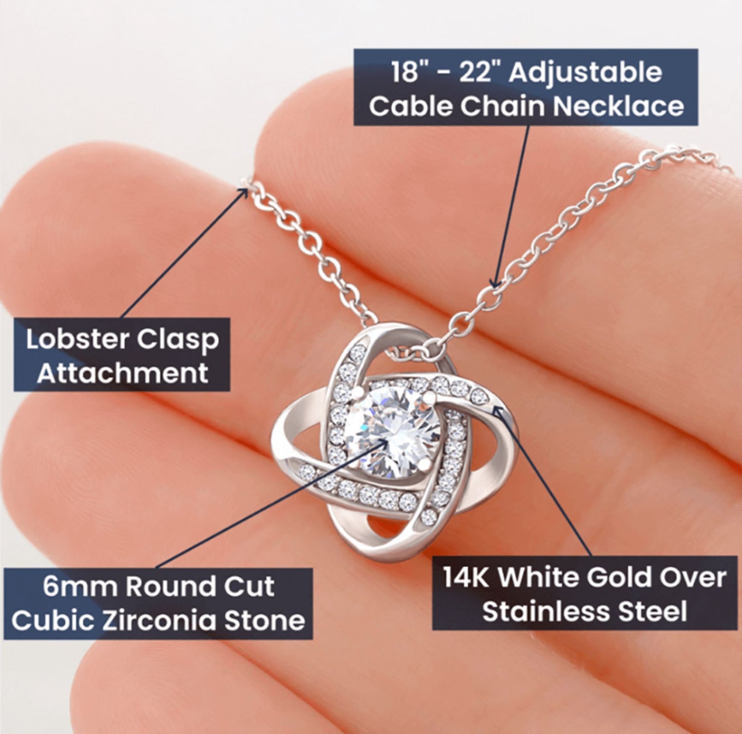 Personalized To My Dearest Mom Necklace with Message Card Mother's Day