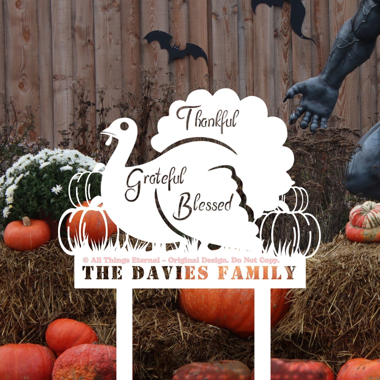 Thankful Grateful Blessed Fall Yard Decoration
