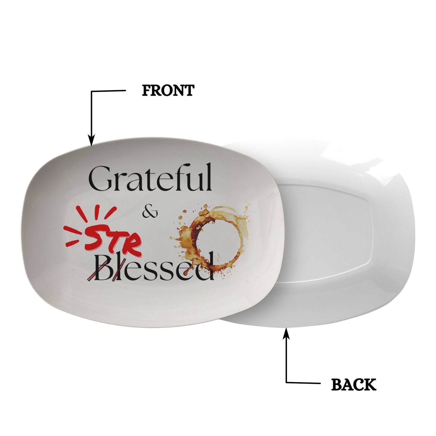 Grateful & Blessed 14x14 Serving Platter – Thanksgiving Gift