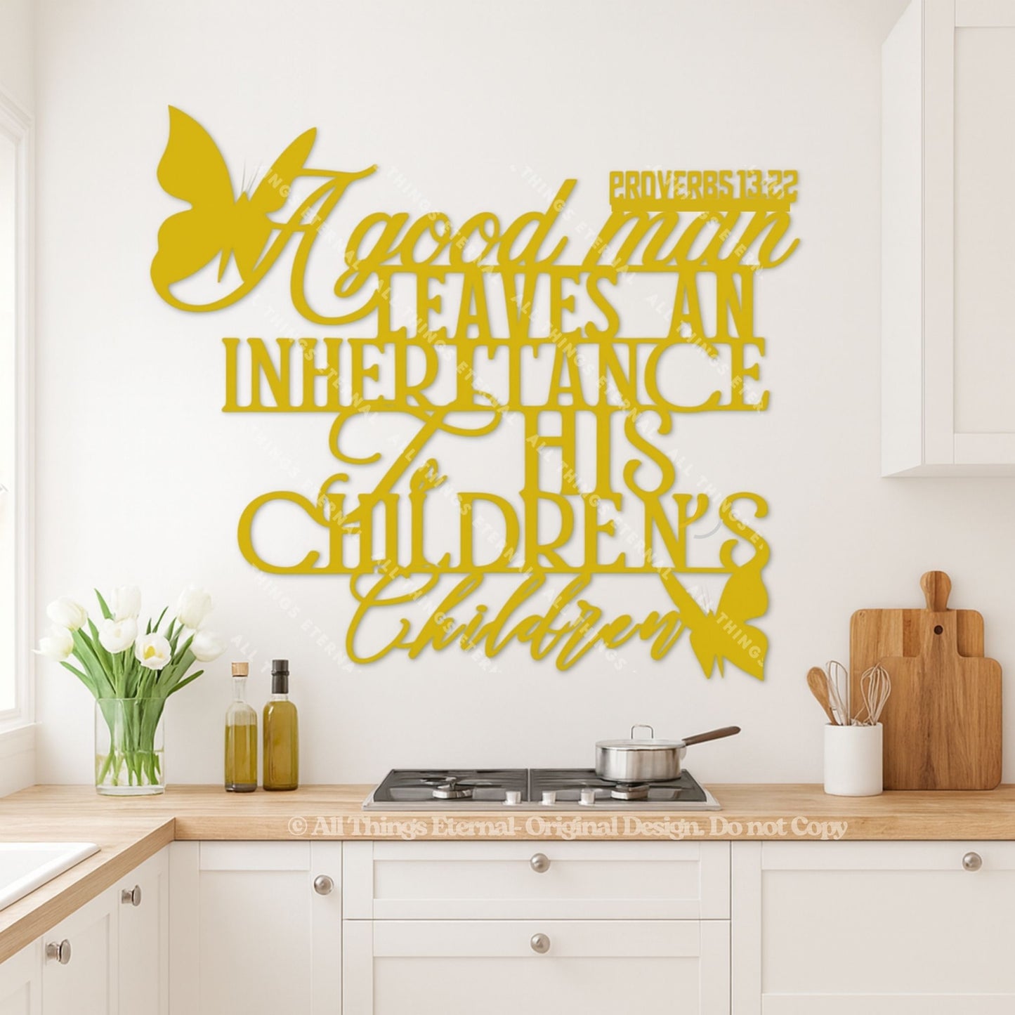 Proverbs 13:22 Metal Wall Art – Inspirational Christian Home Decor