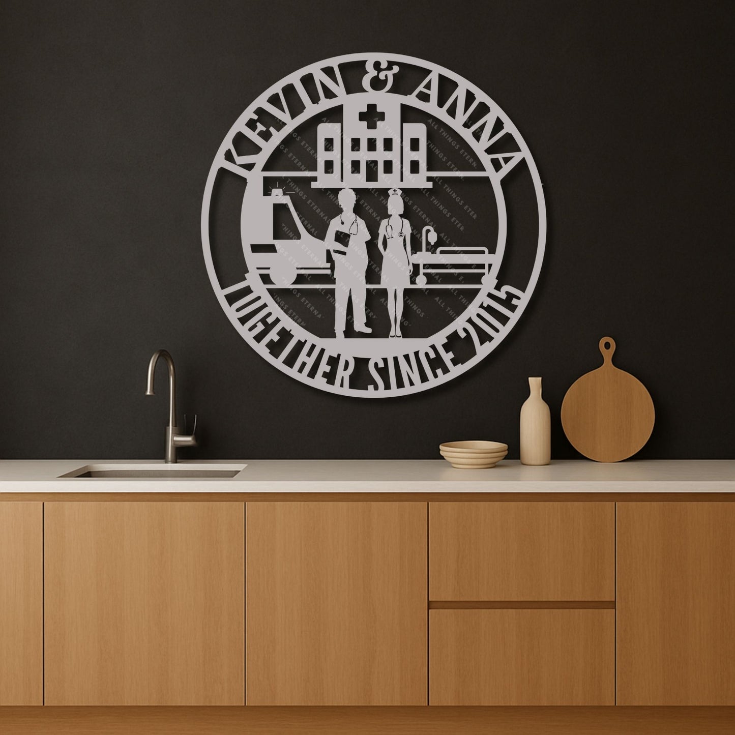Personalized Doctor Couple Metal Sign – Custom Medical Gift