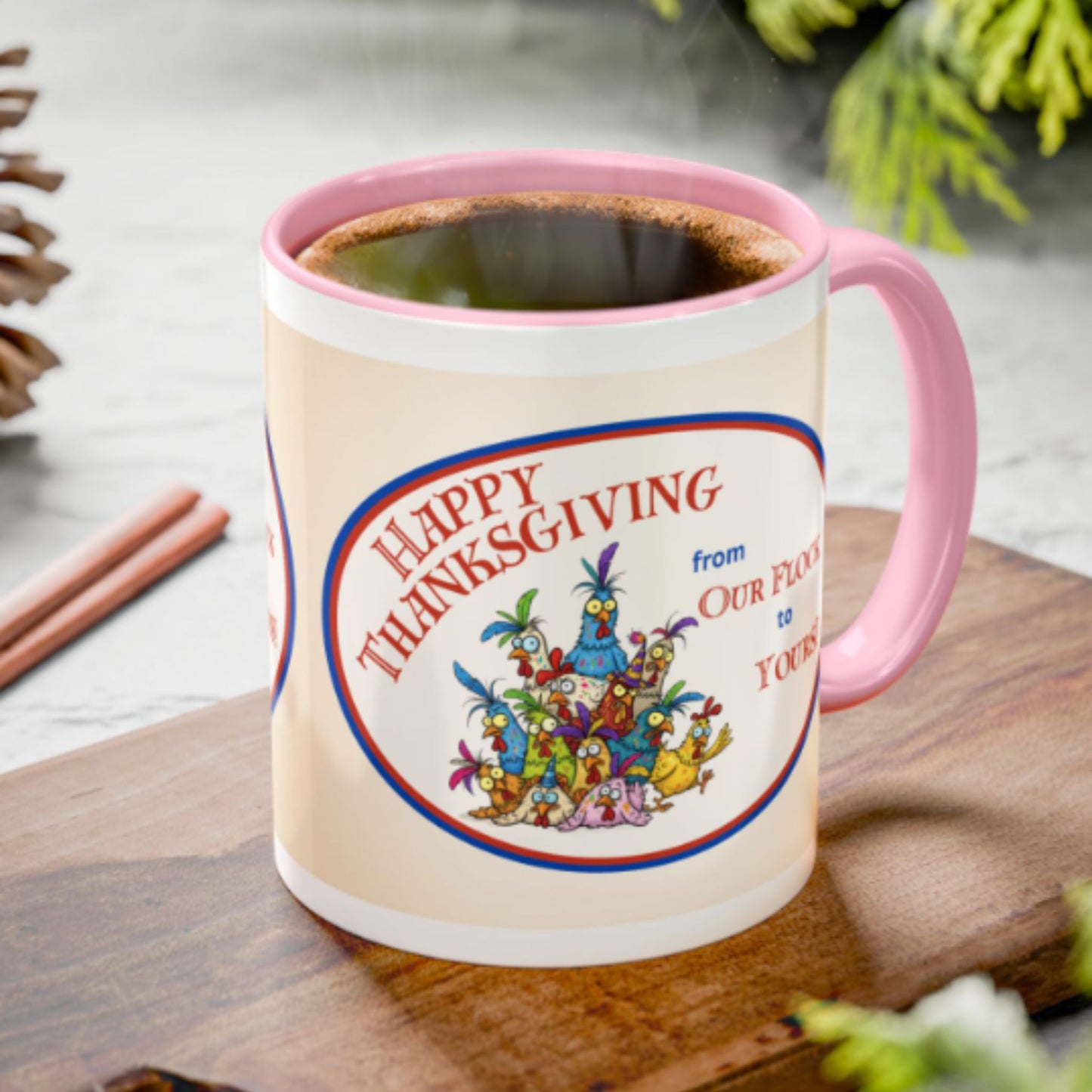 From Our Flock to Yours Mug | Fun Thanksgiving Coffee Cup Gift