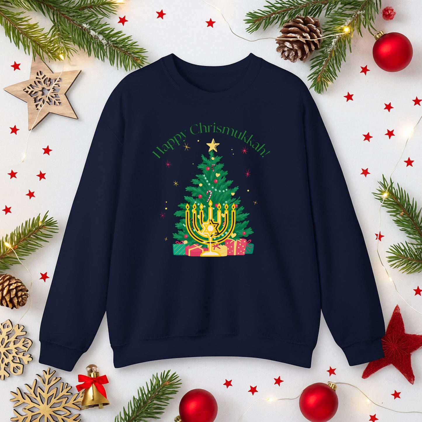Happy Chrismukkah Unisex Sweatshirt | Interfaith Holiday Sweater