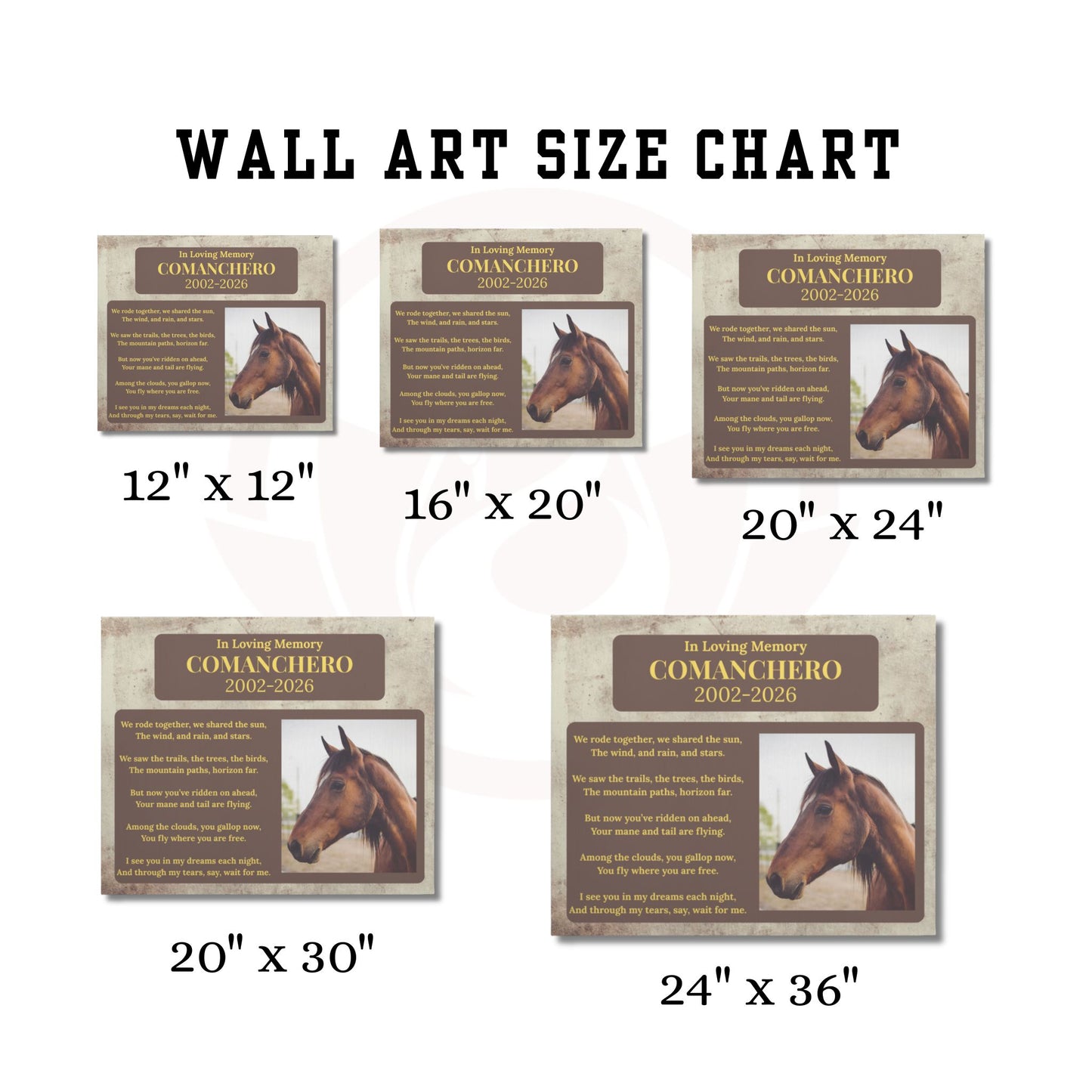 Custom Horse Memorial Canvas with Photo – Tribute Gifts Horse Lovers