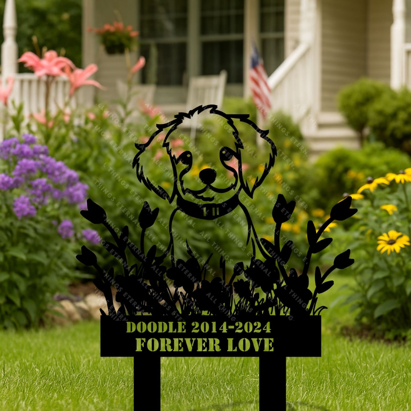 Custom Dog Memorial Sign: Personalized Pet Grave Marker, Outdoor Tribute
