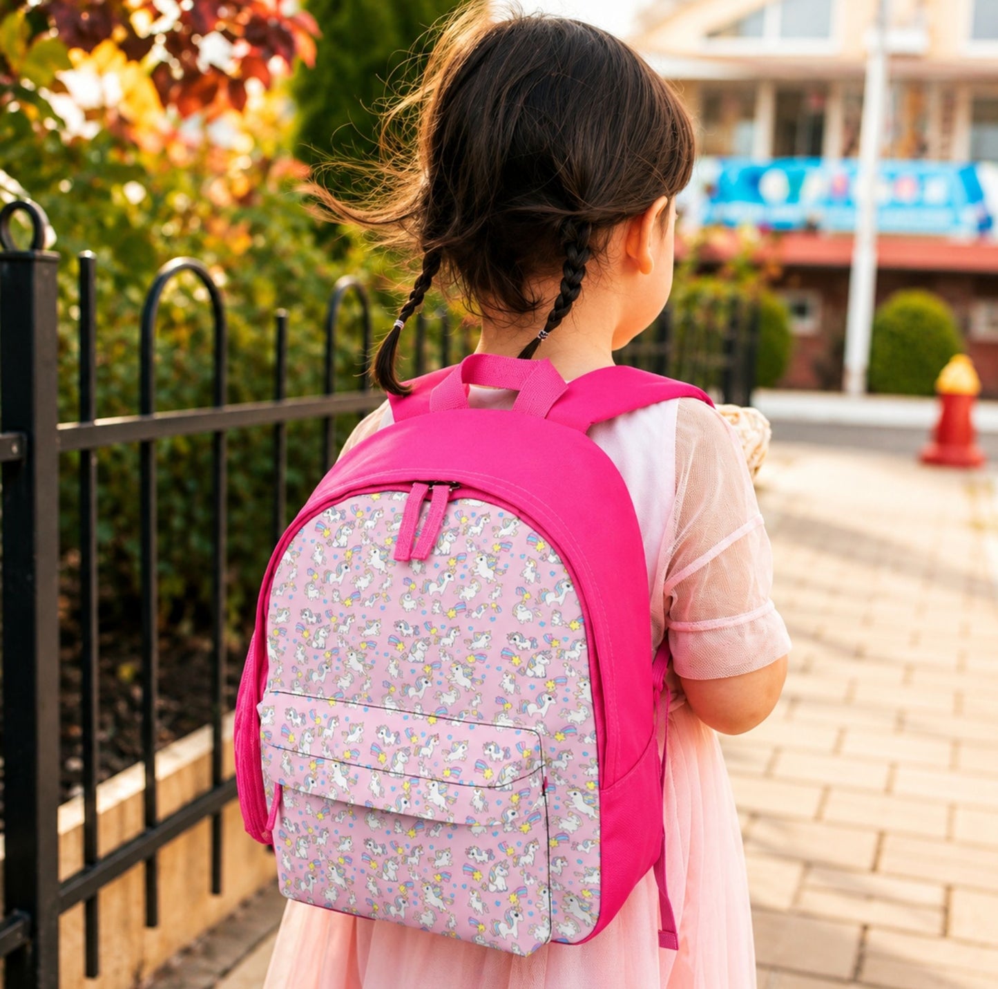 AOP Unicorn Children's Simple Schoolbag – Cute Lightweight Kids Backpack