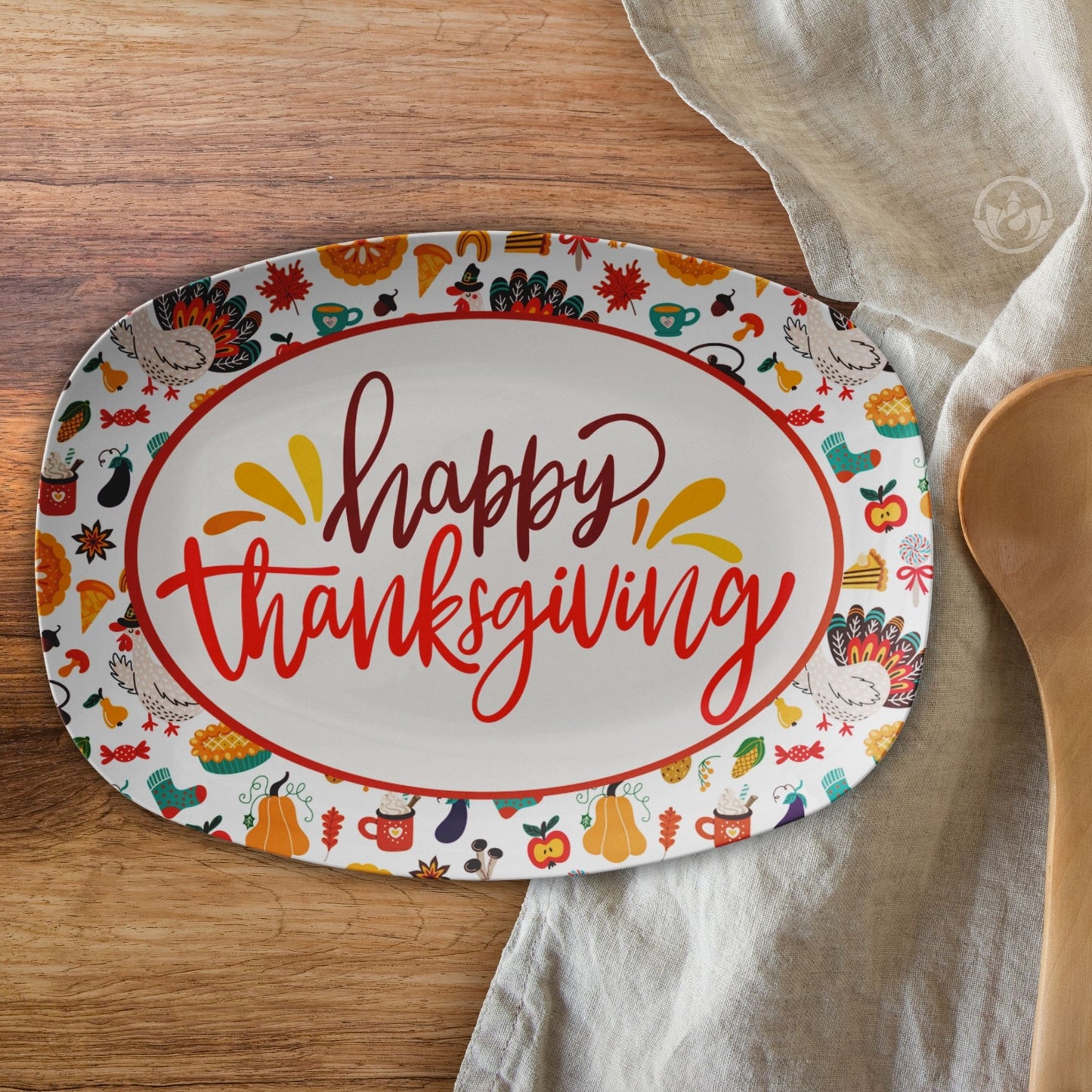Happy Thanksgiving Serving Platter – Festive Fall Table Décor