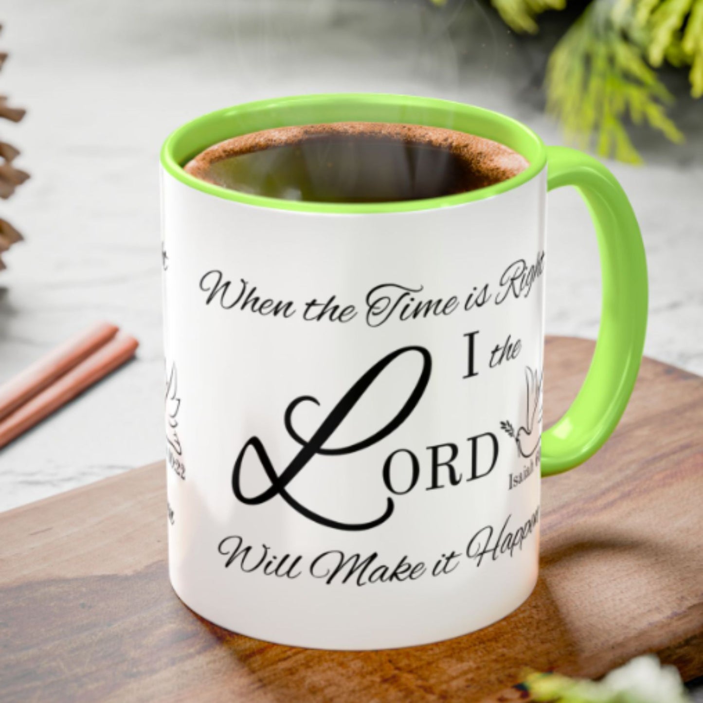 Christian Two-Tone Coffee Mug – Isaiah 60:22 Bible Verse Gift
