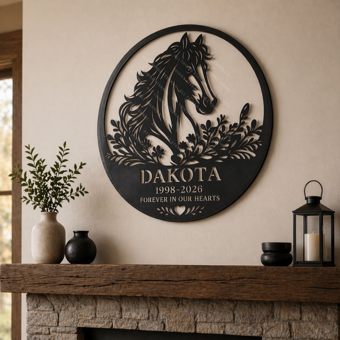 Personalized Horse Memorial Metal Sign | Custom Name Barn Decor Gift
