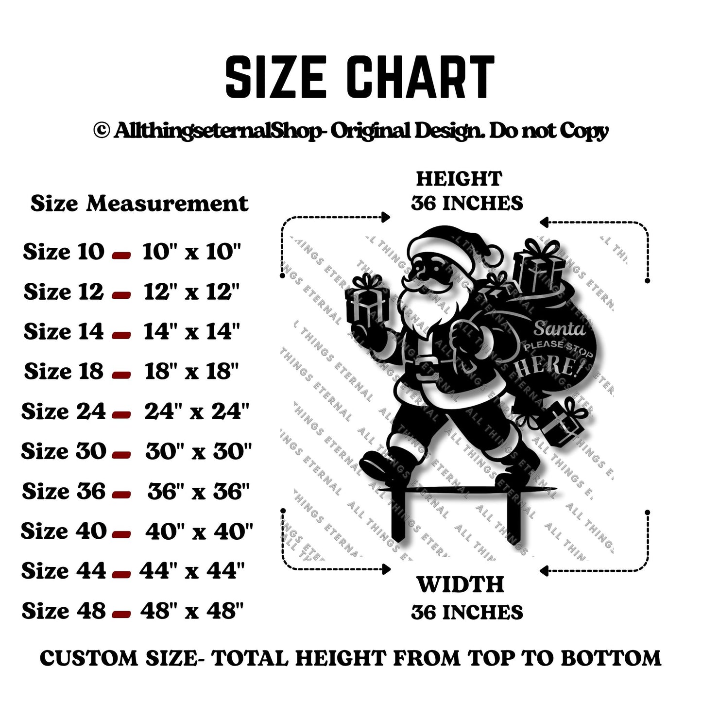 Santa Please Stop Here Metal Yard Sign | Christmas Garden Decor