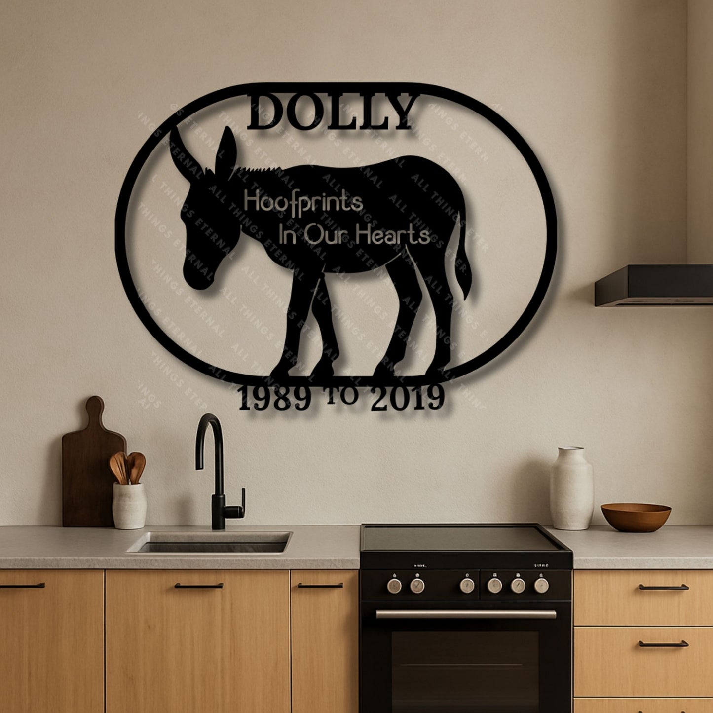 Personalized Donkey Memorial Wall Art – Custom Metal Farm Sign