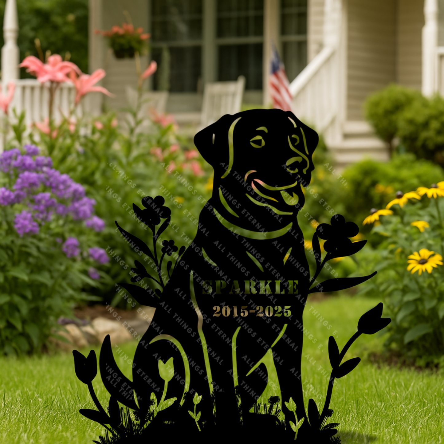 Custom Labrador Dog Memorial Stake – Metal Pet Grave Marker