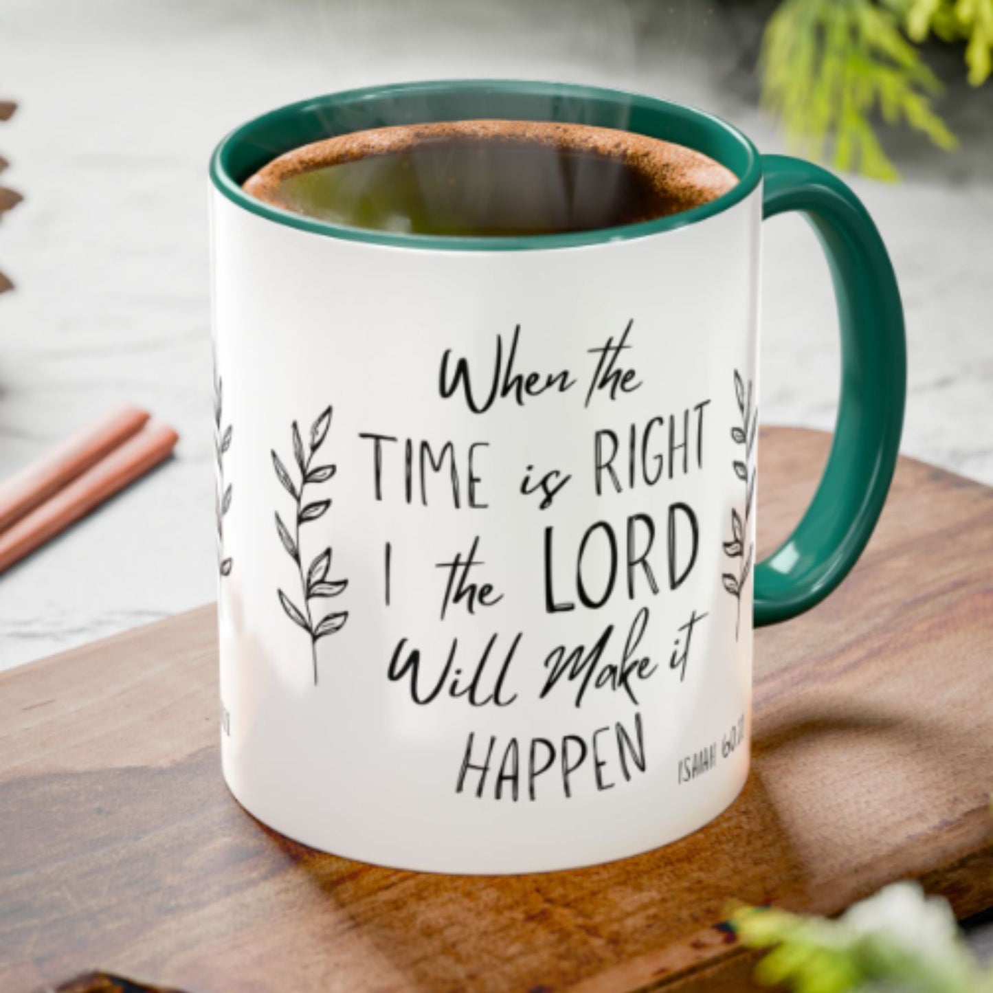 Isaiah 60:22 Two-Tone Ceramic Coffee Mug – Inspirational Christian Gift