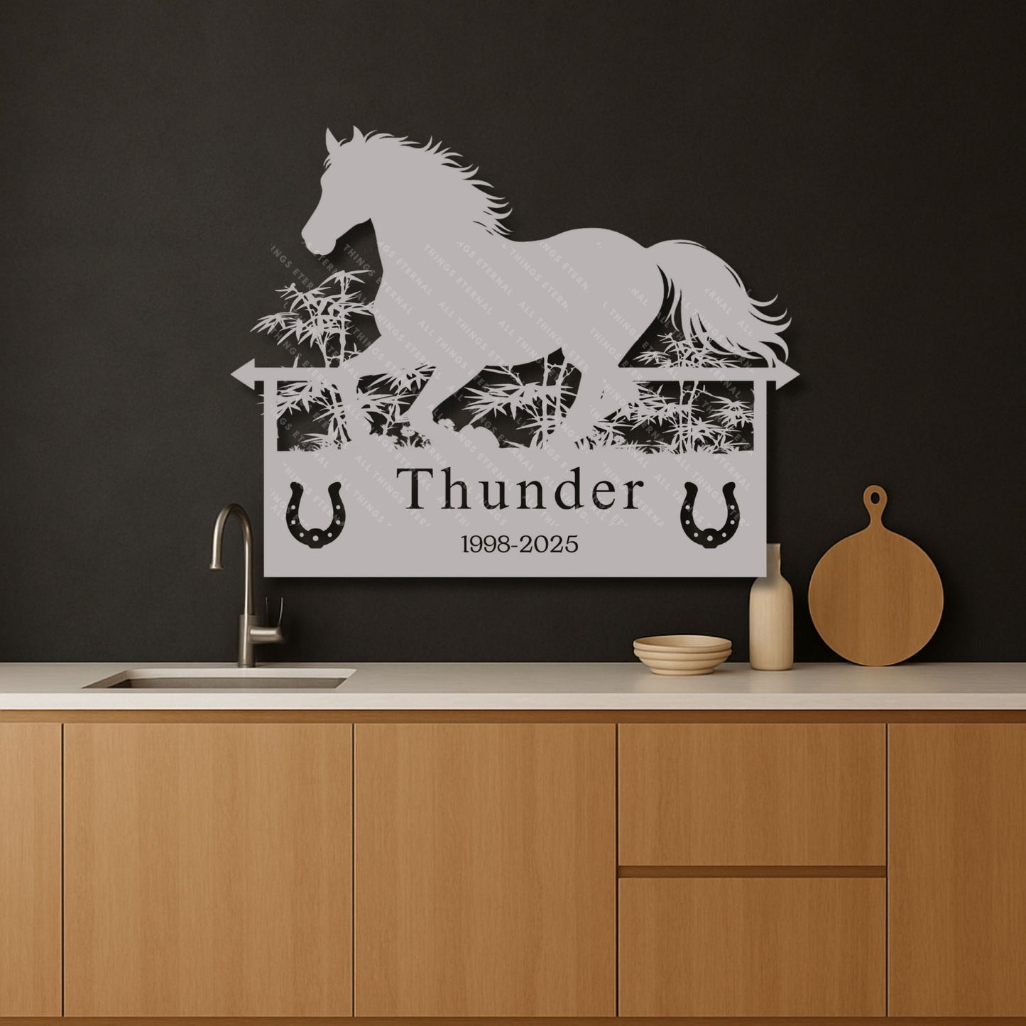 Horse Memorial Metal Wall Art | Equestrian Tribute Home Decor Sign