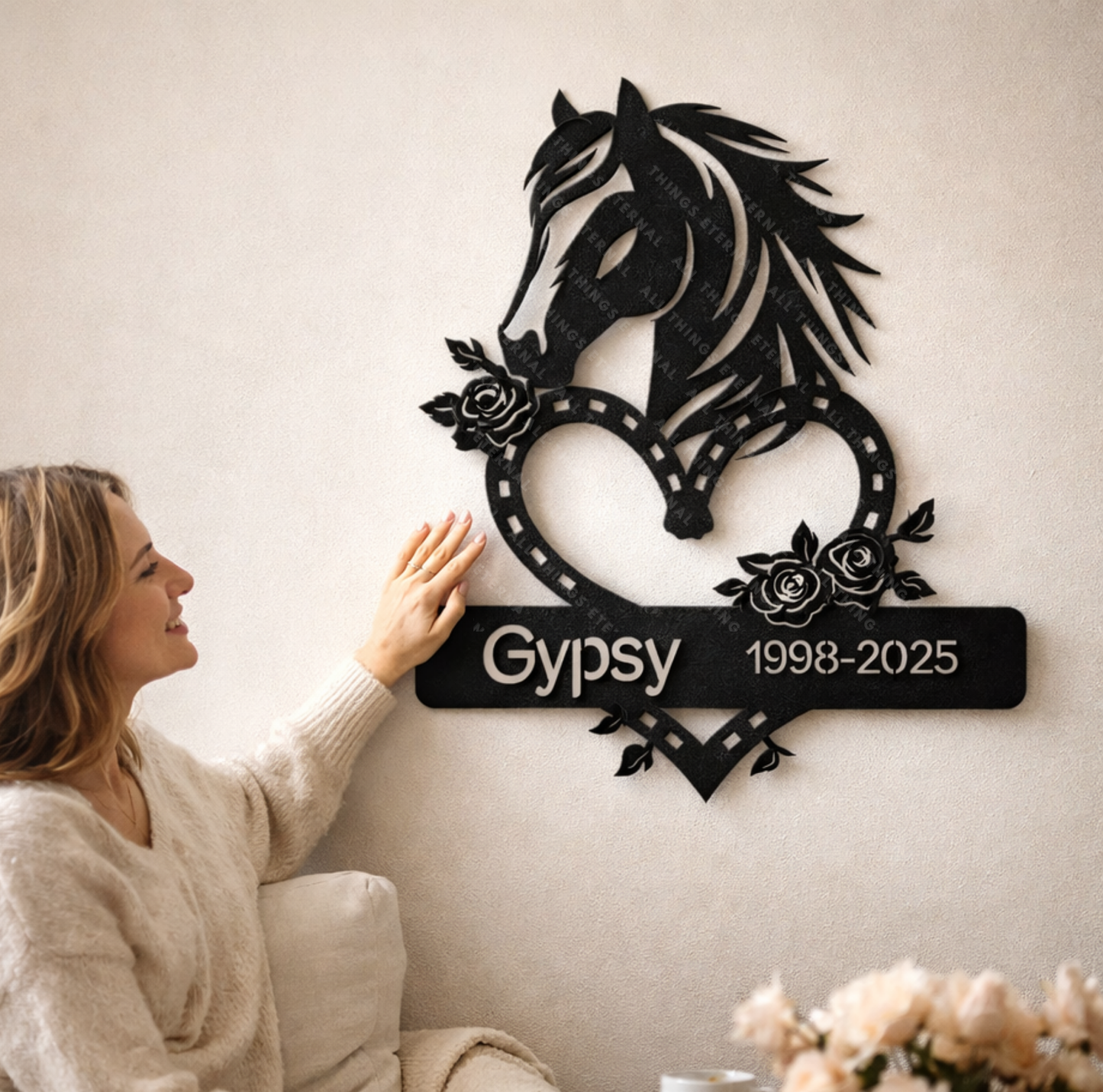 Personalized Horse Memorial Metal Sign – Custom Equine Tribute with Name & Dates