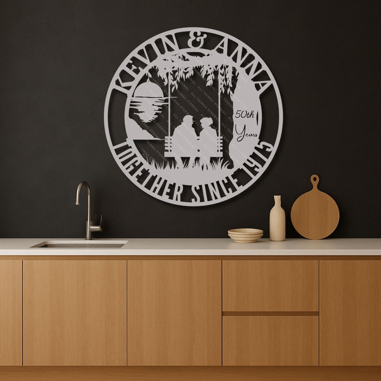 50th Anniversary Gift for Parents – Personalized Metal Wall Art