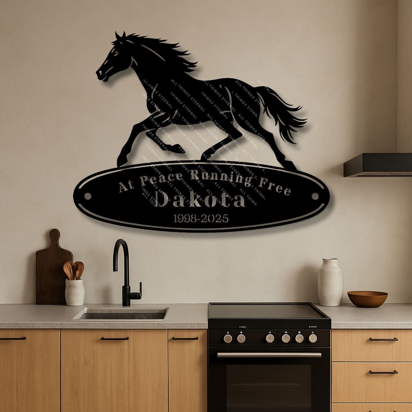 Custom Horse Memorial Metal Sign – Personalized Equine Tribute with Name & Dates