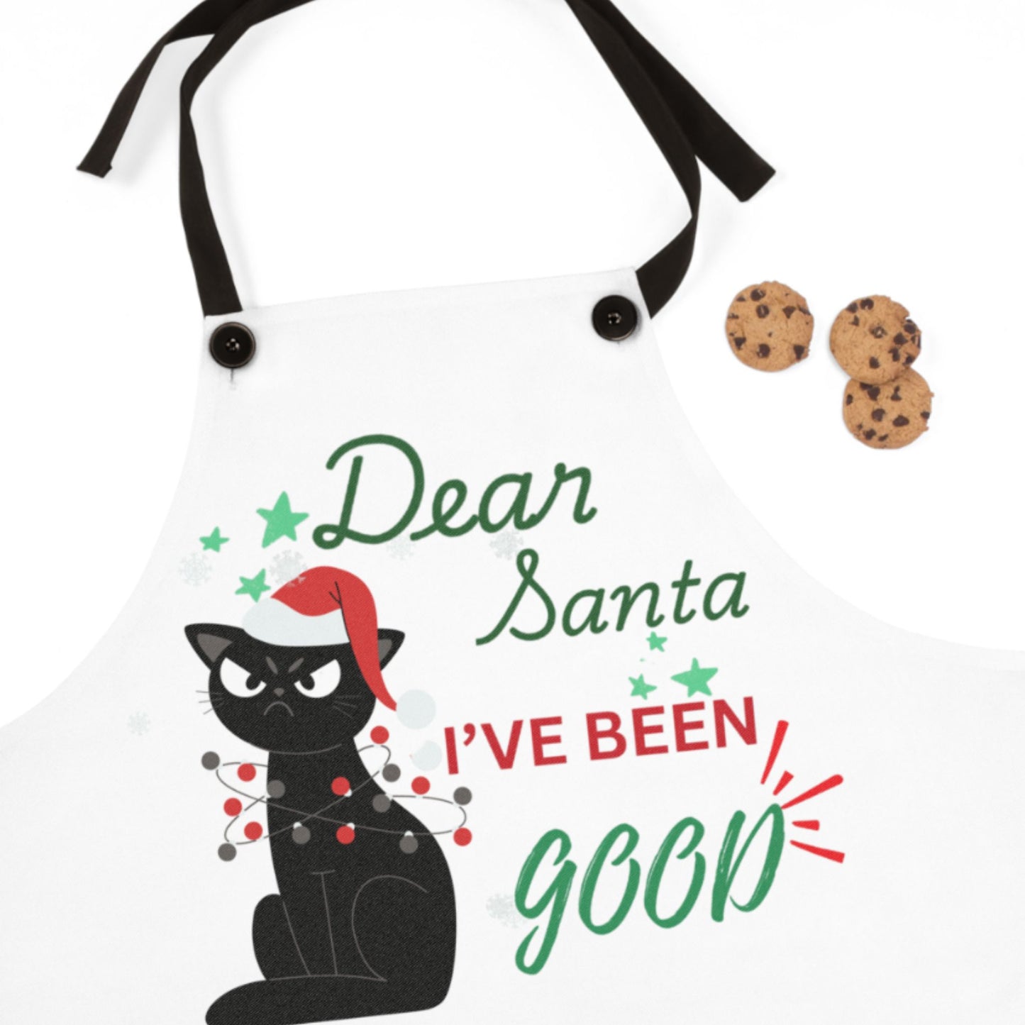 Funny Cat "I've Been Good" Christmas Apron | Cooking Gift for Cat Lovers