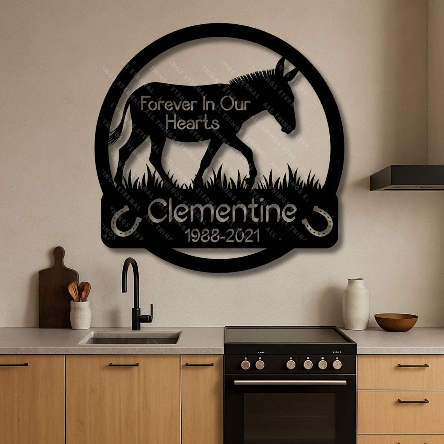 Custom Donkey Memorial Metal Wall Sign – Personalized Farm Decor