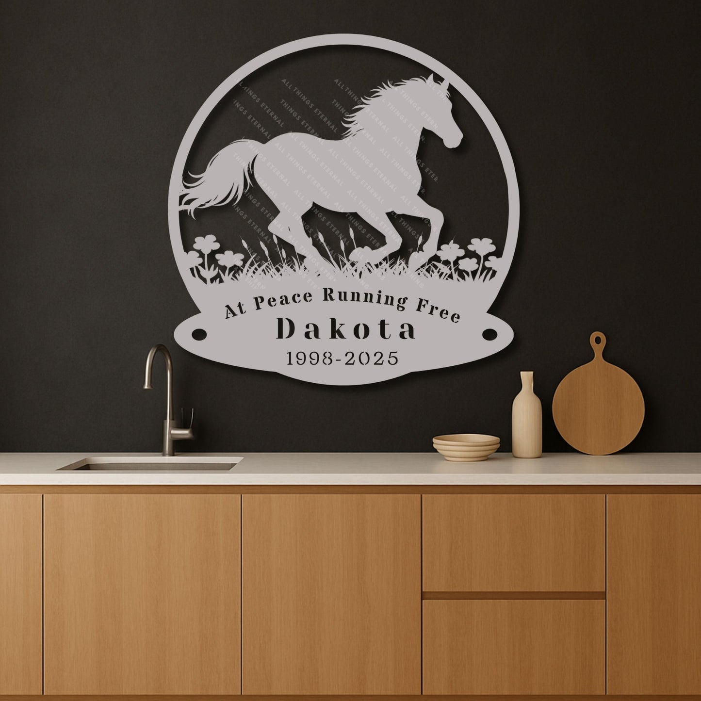 Custom Horse Memorial Metal Sign – Personalized Tribute with Name & Dates