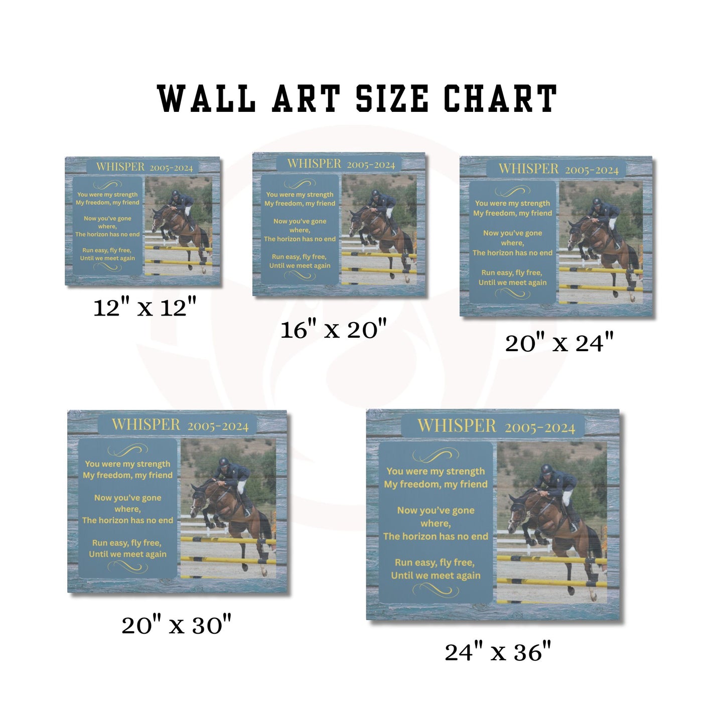 Custom Horse Memorial Canvas with Photo – Riding Companion Tribute Gifts