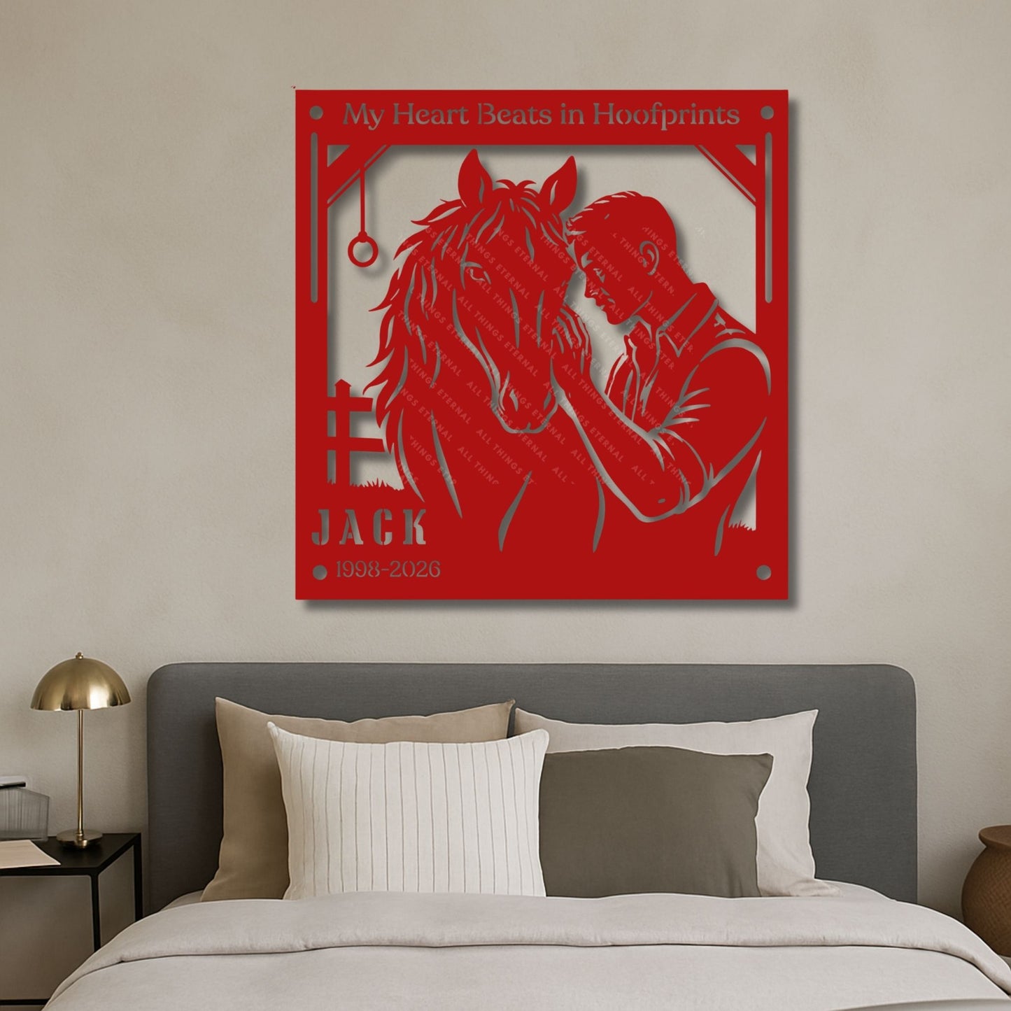 Personalized Horse Memorial Metal Sign – My Heart Beats in Hoofprints