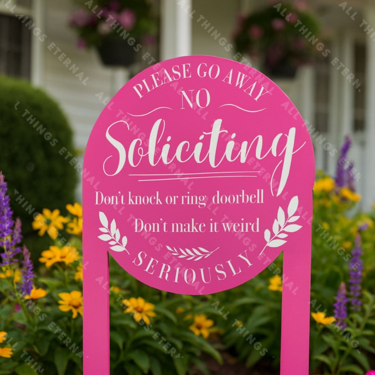 No Soliciting Metal Yard Sign – Modern Private Property Outdoor Decor