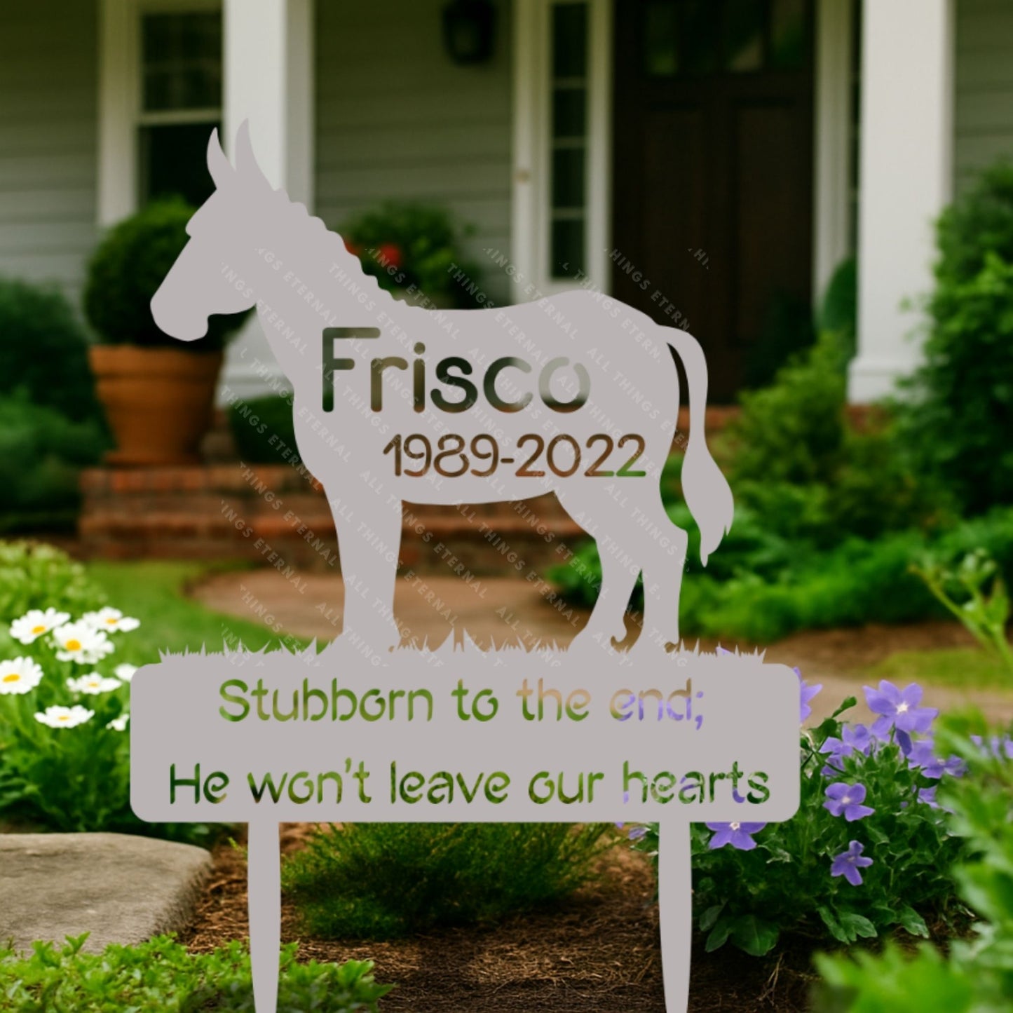 Custom Donkey Memorial Sign – Personalized Pet Loss Yard Decor
