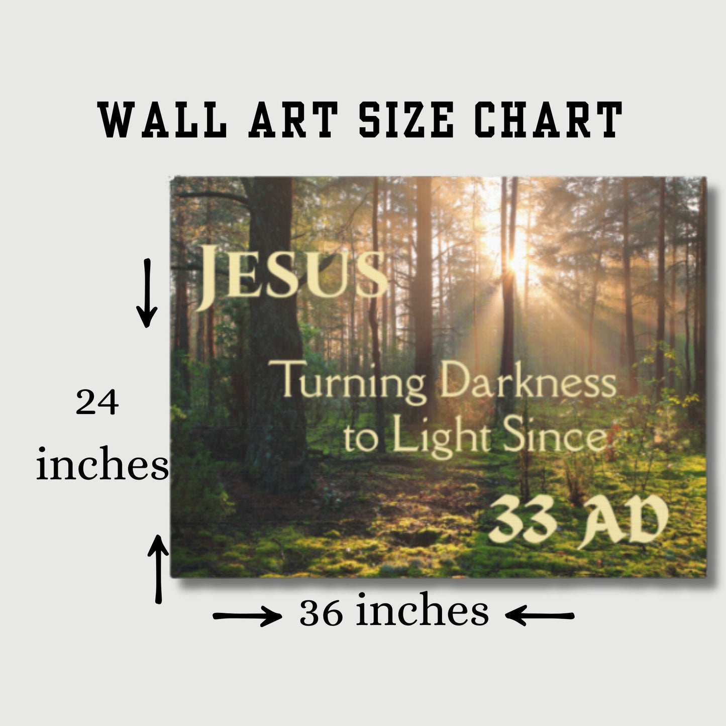 Jesus Turning Darkness to Light Canvas | Christian Christmas Wall Art