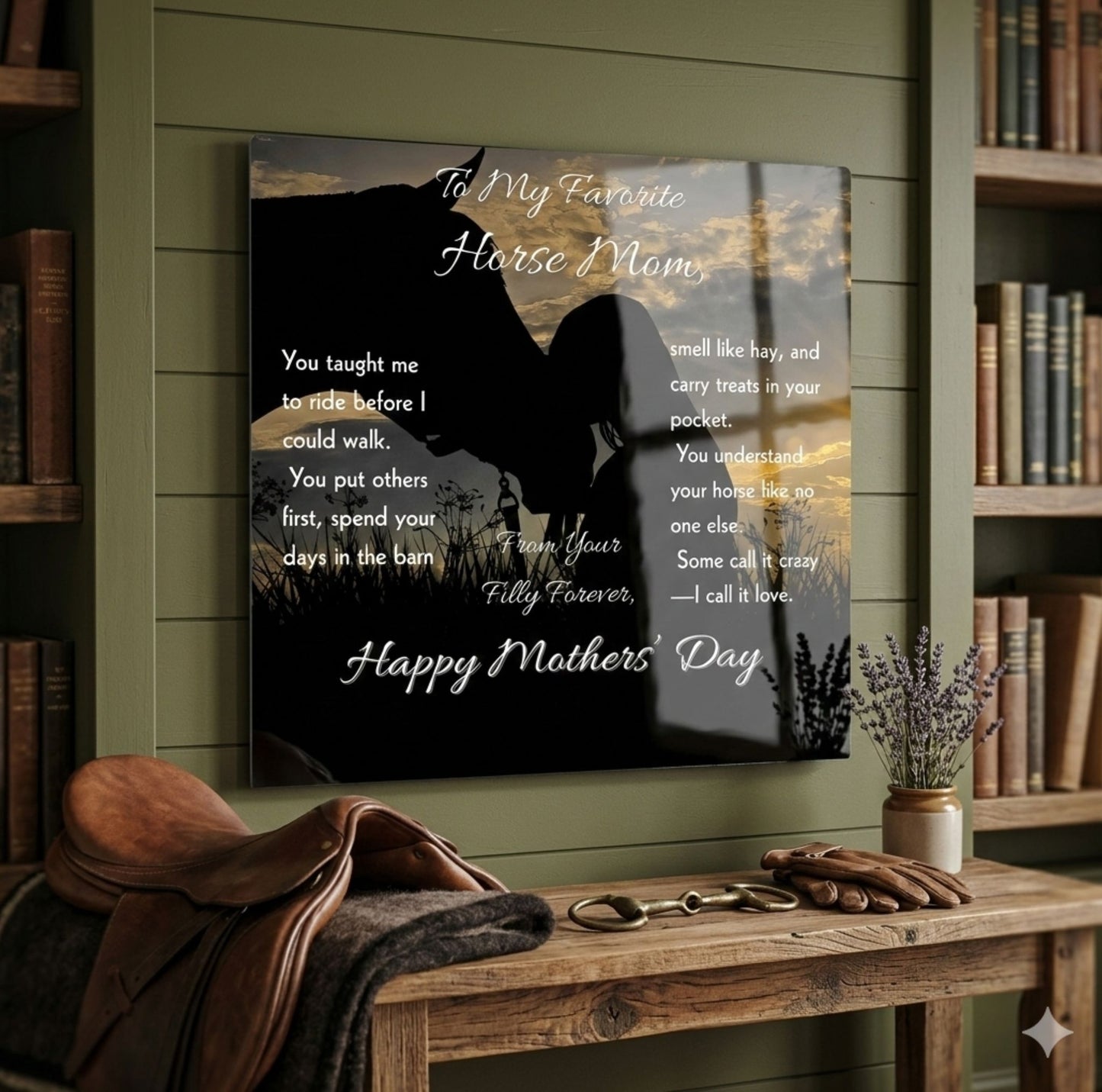 To My Favorite Horse Mom Metal Art Print – Mother's Day Horse Gift Decor