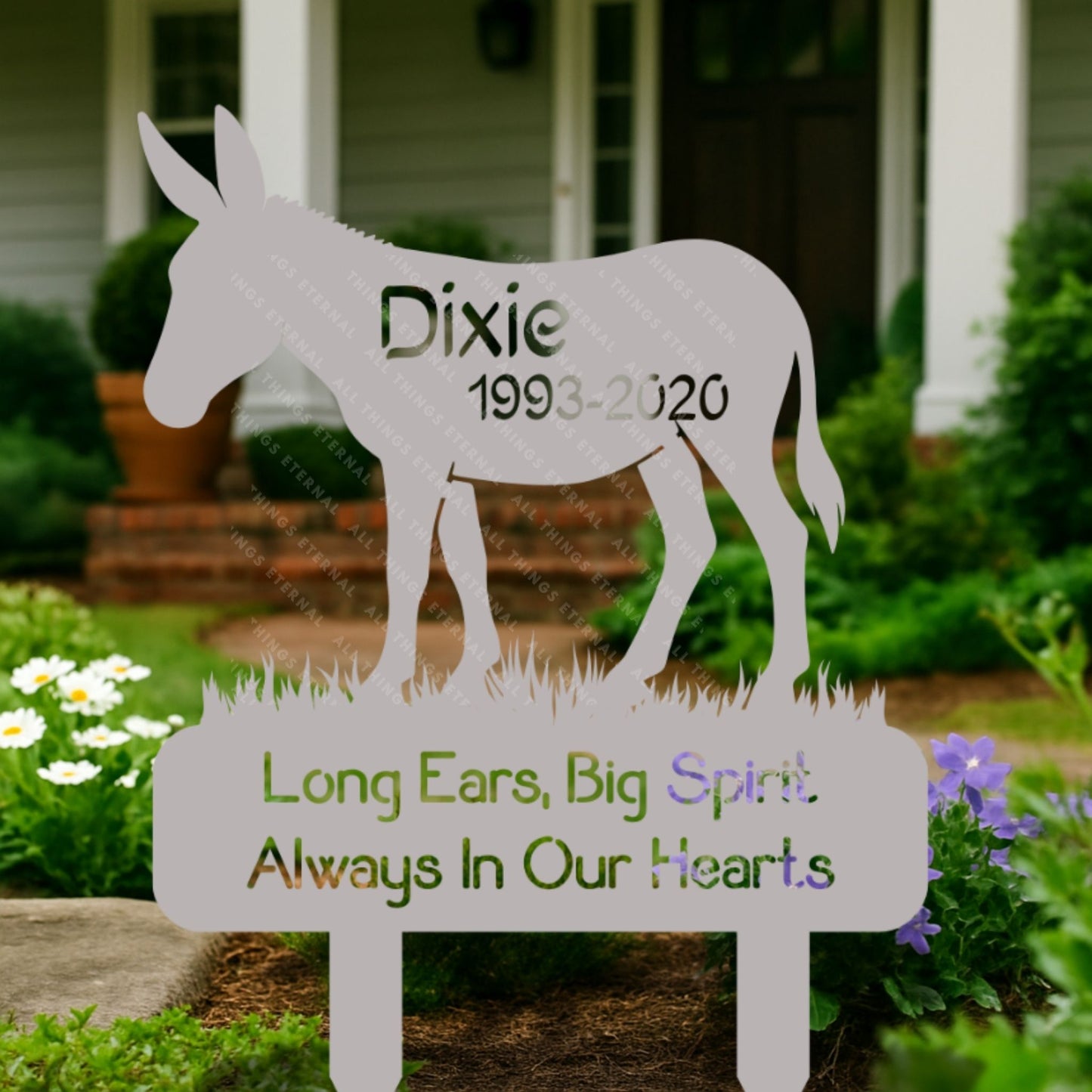 Personalized Donkey Grave Marker – Memorial Metal Yard Sign