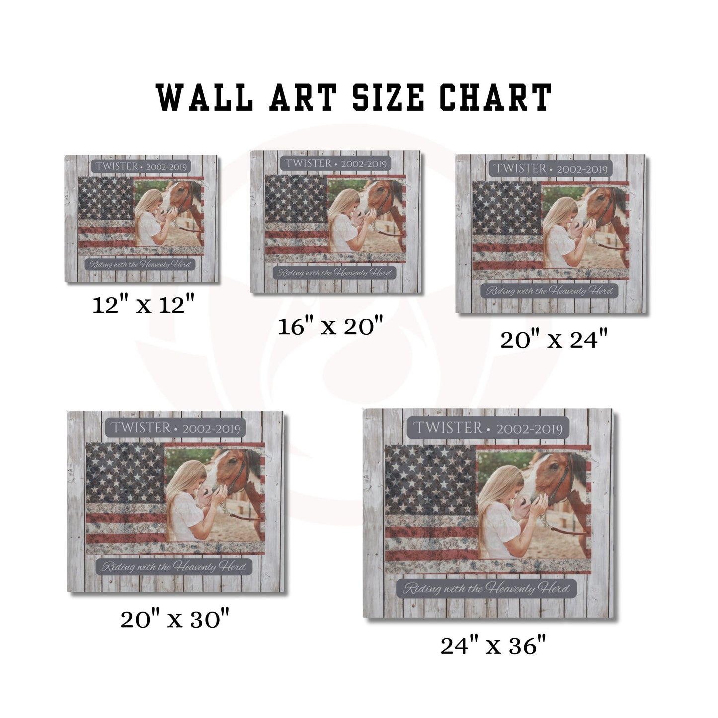 Horse Memorial Canvas Wall Art – Custom Photo & Name Tribute Gift