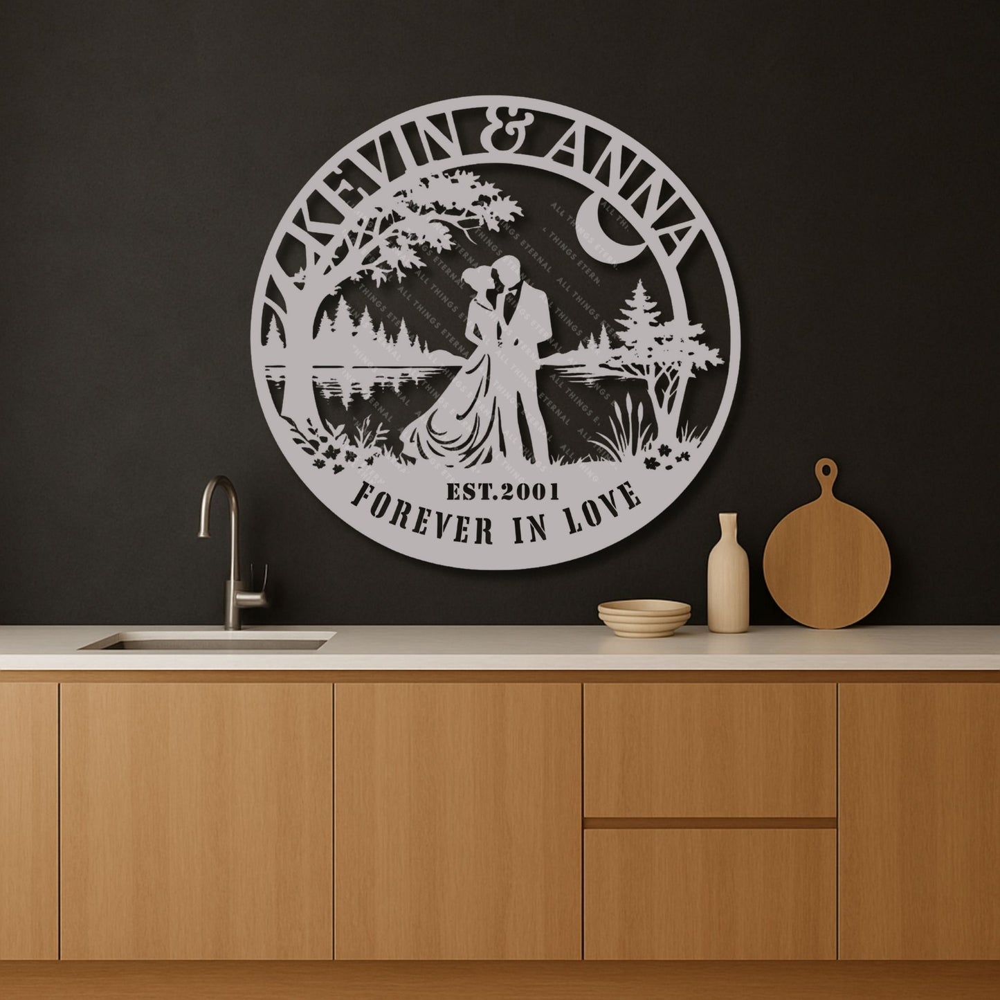 Personalized Wedding Metal Sign – Custom Couple Name Wall Art
