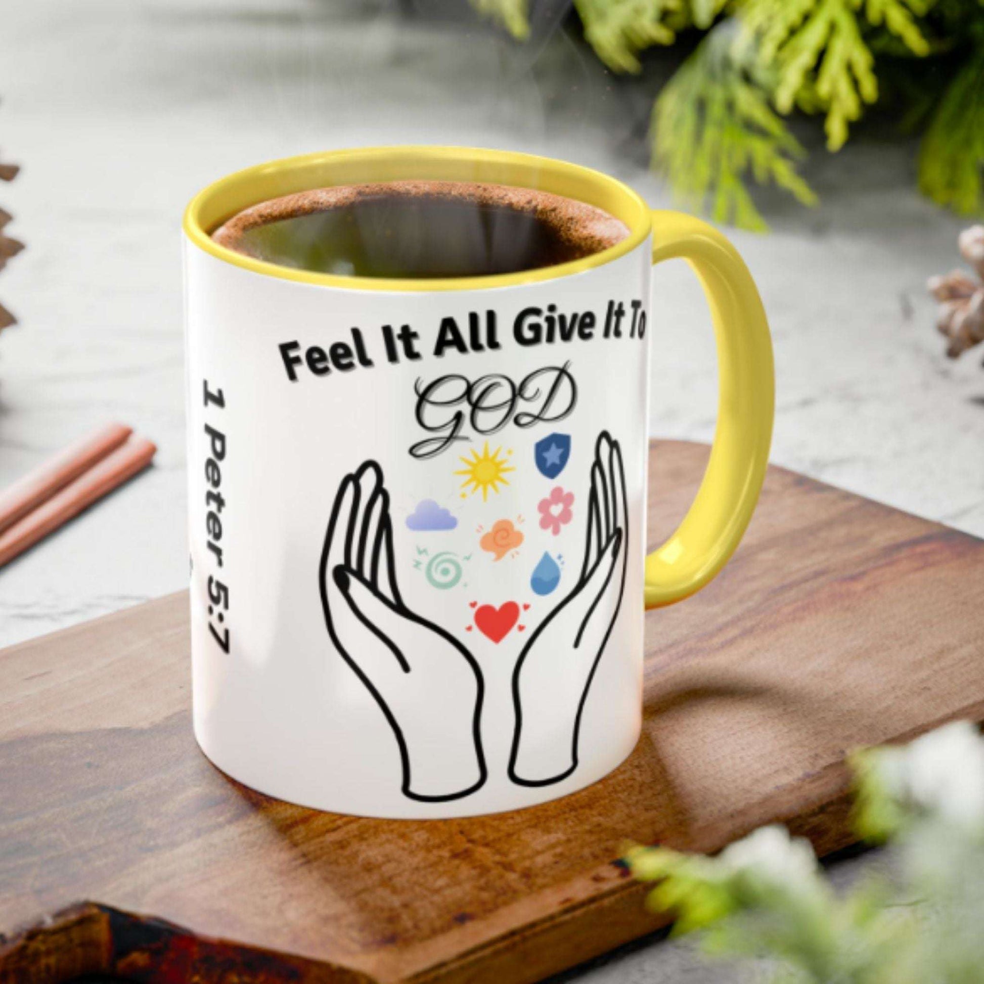 Christian Faith Two-Tone Coffee Mug 11oz – Inspirational Symbol Gifts