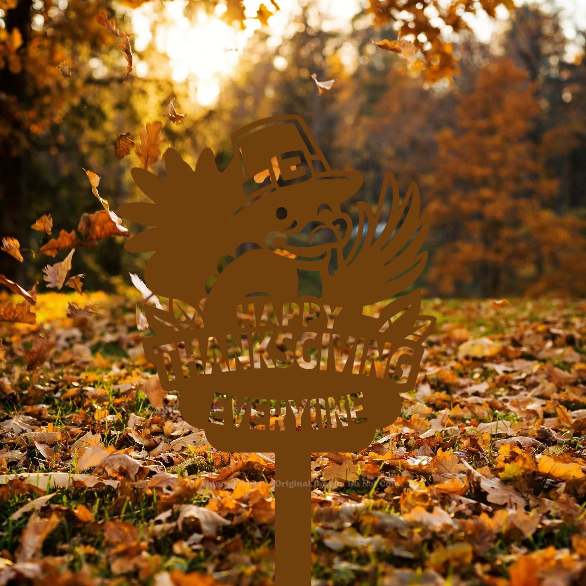Thanksgiving Metal Yard Sign - Custom Autumn Porch Sign