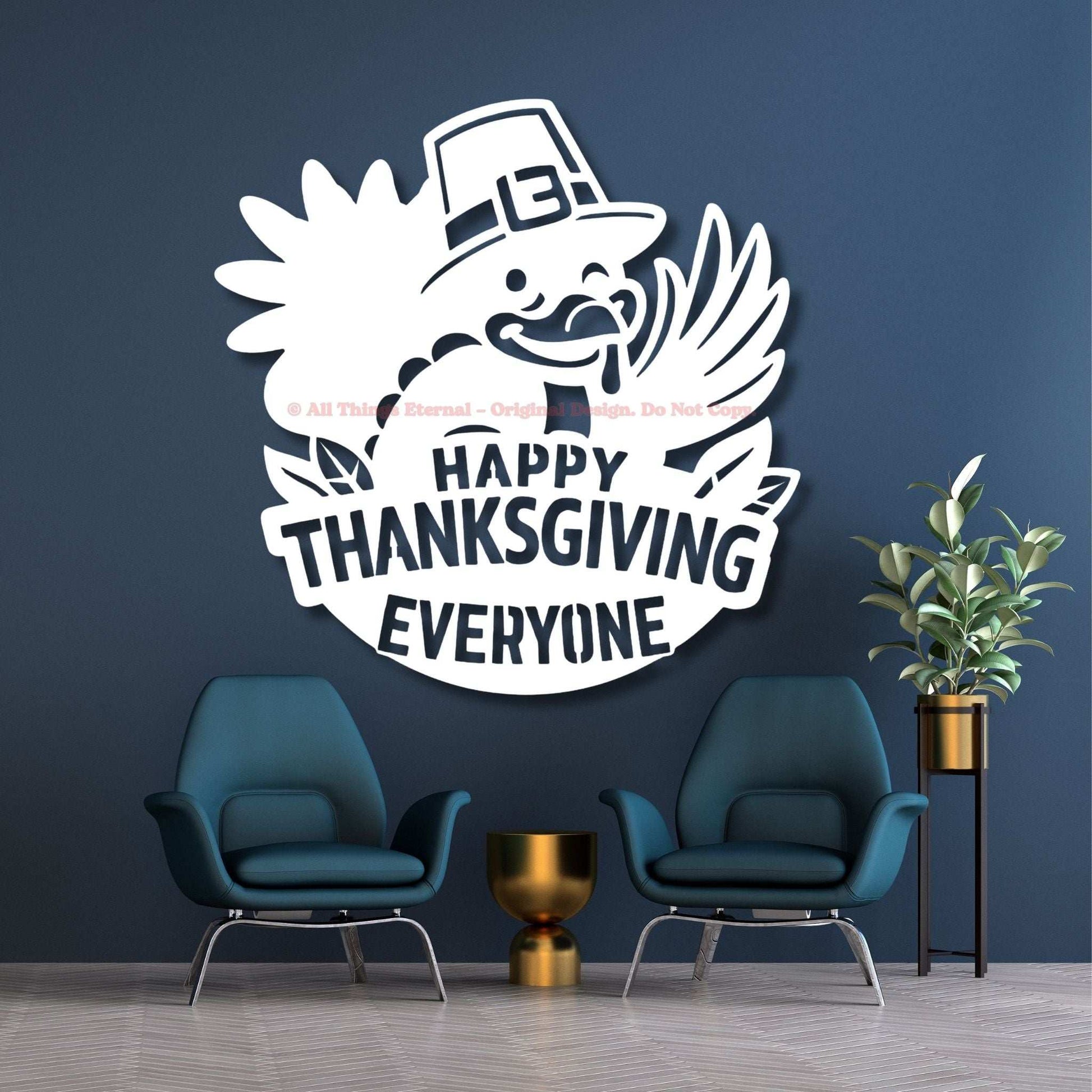 Thanksgiving Turkey Metal Sign - Wall Art for Home