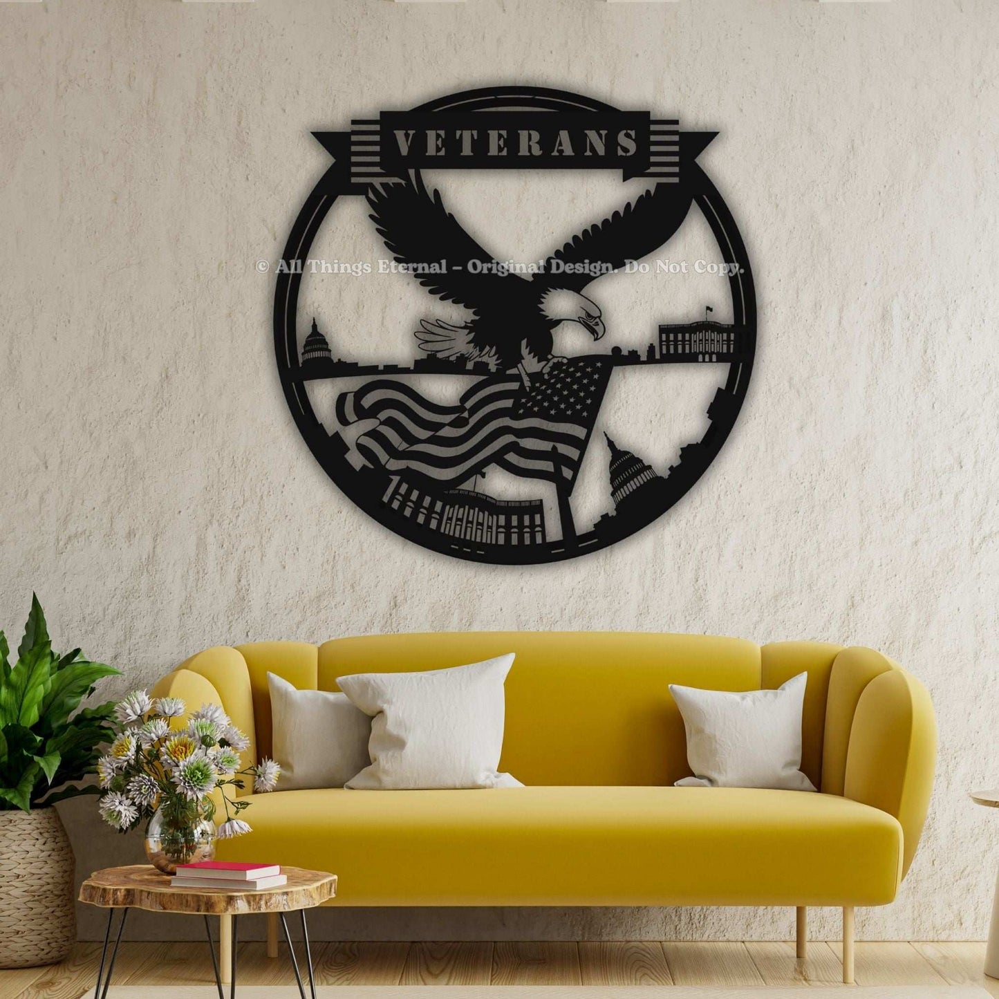 Custom Name Veterans Metal Wall   Hanging Art  Sign-Veterans Day Gift