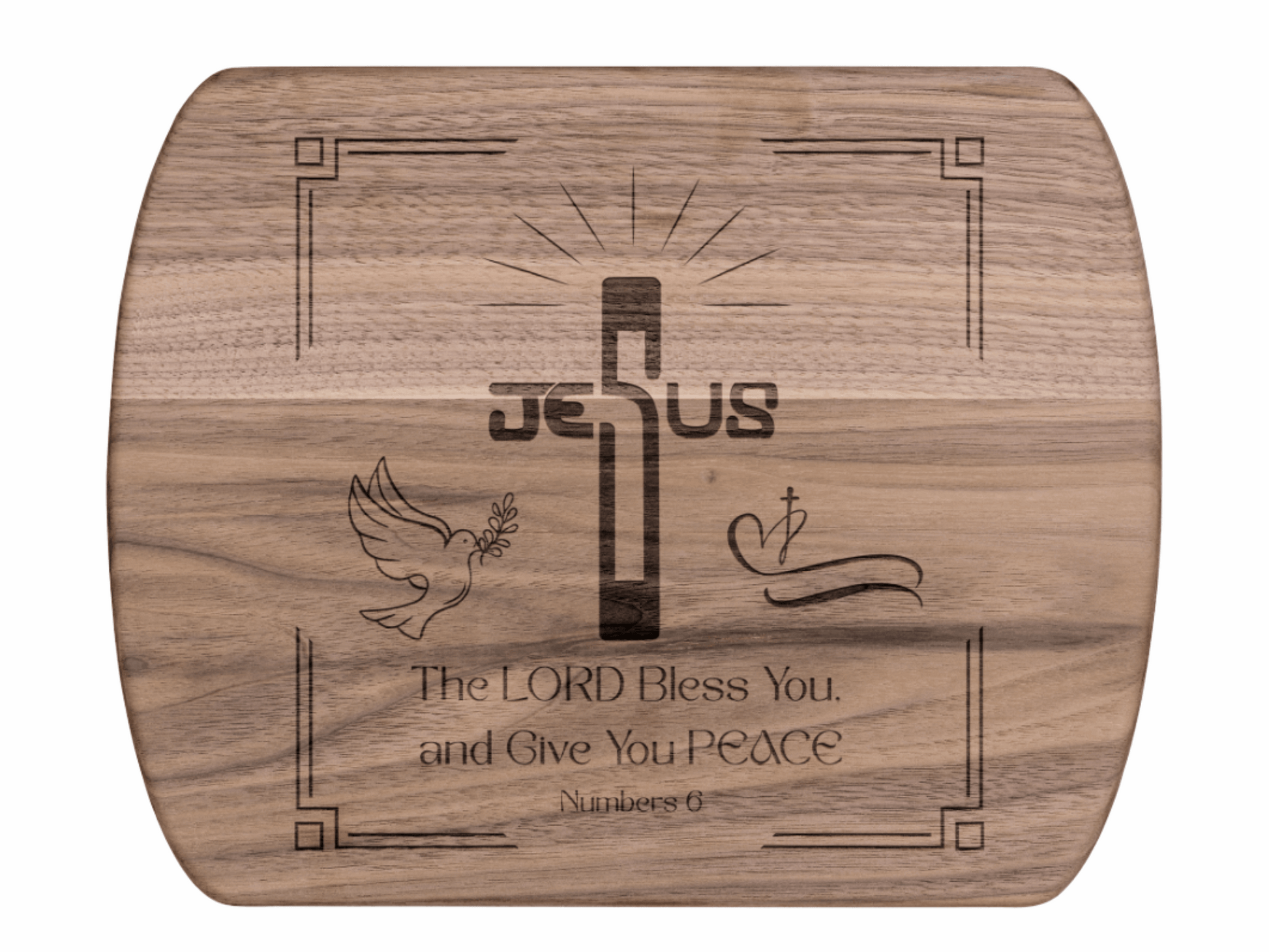 Beautiful Christian Cutting Board- Religious Gift for Housewarming, Wedding, or Pastor