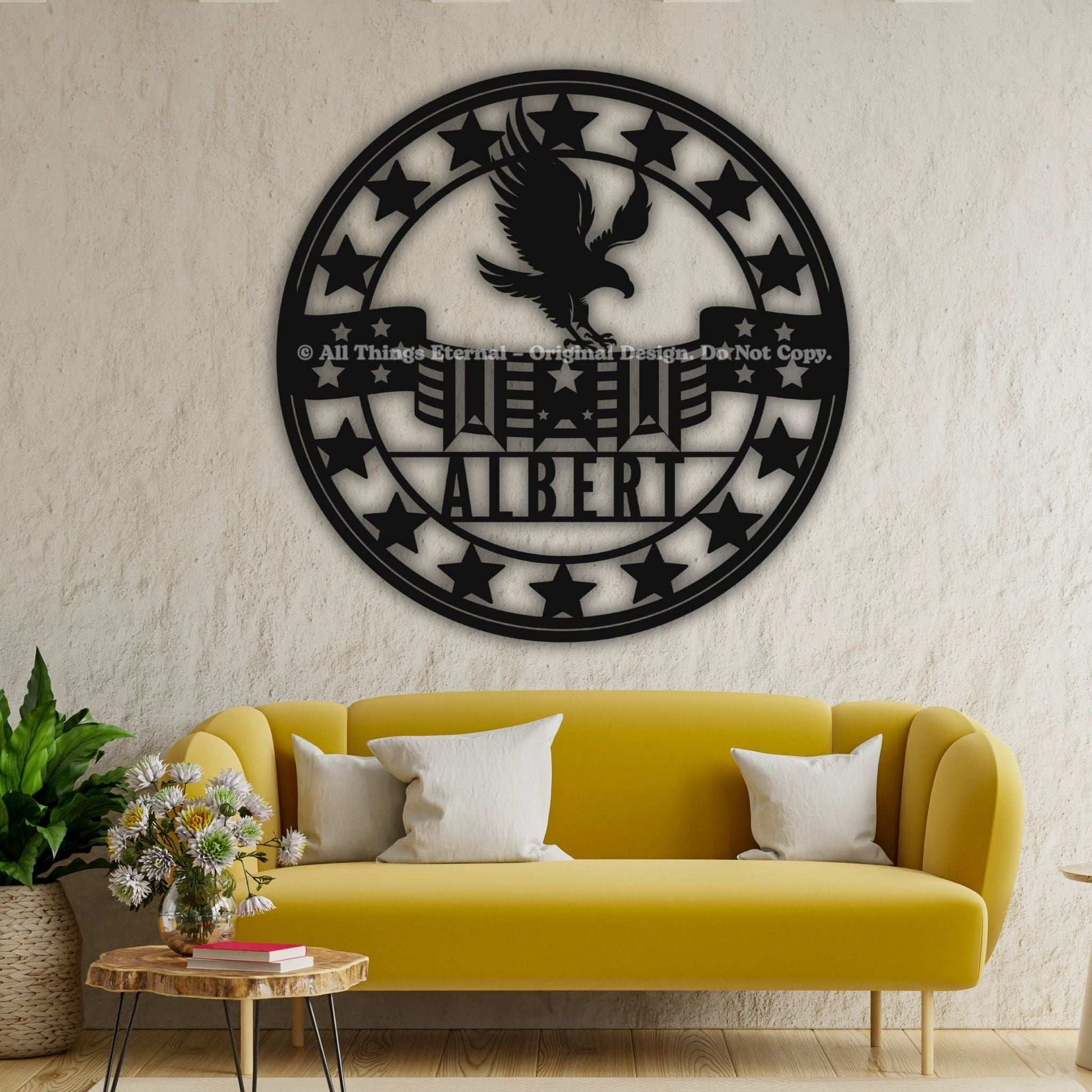 Custom Patriotic Metal Sign- Military Gifts Decor