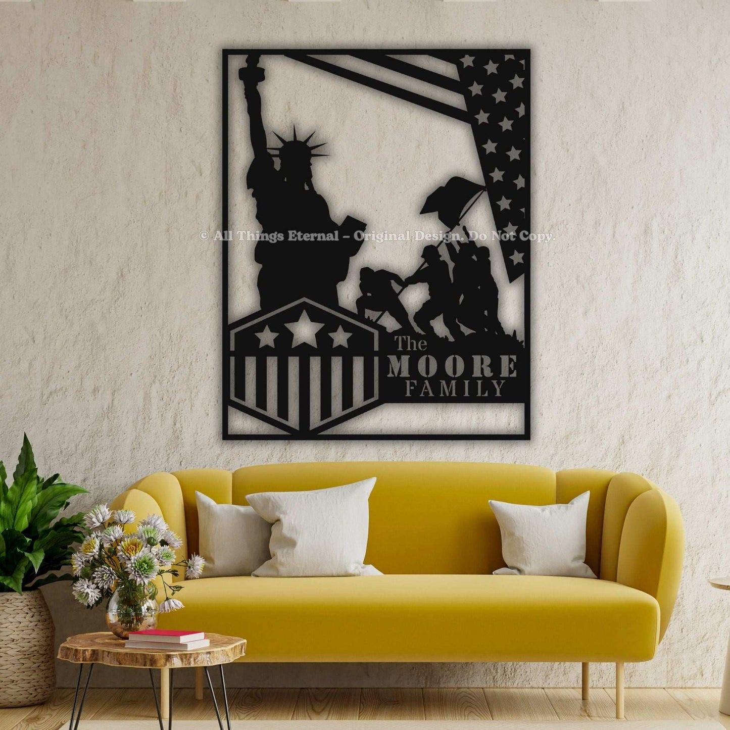 Custom Patriotic Metal Sign - Independence Day Gift for Veterans