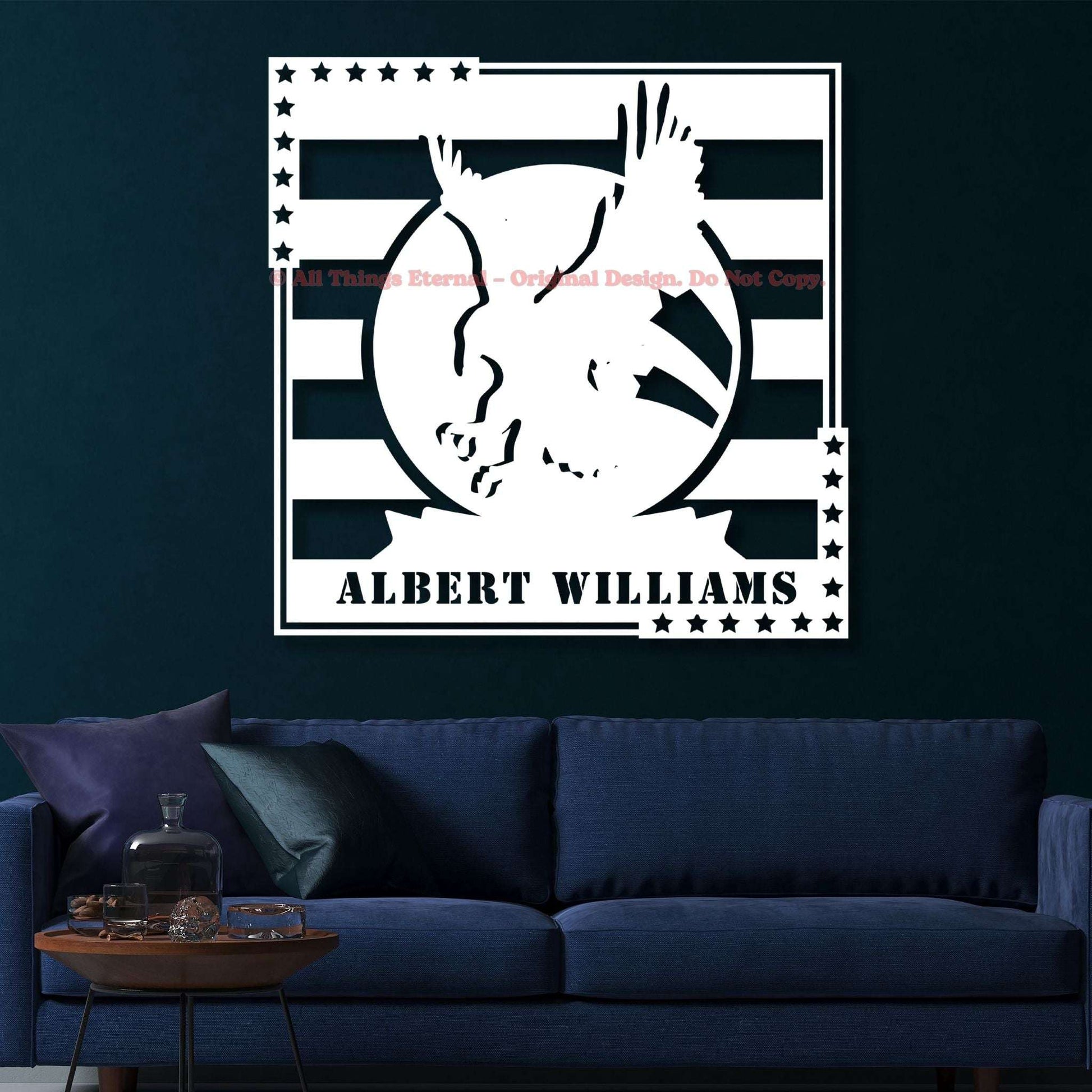 Custom Name Patriotic Veterans Metal Sign Decor Gift