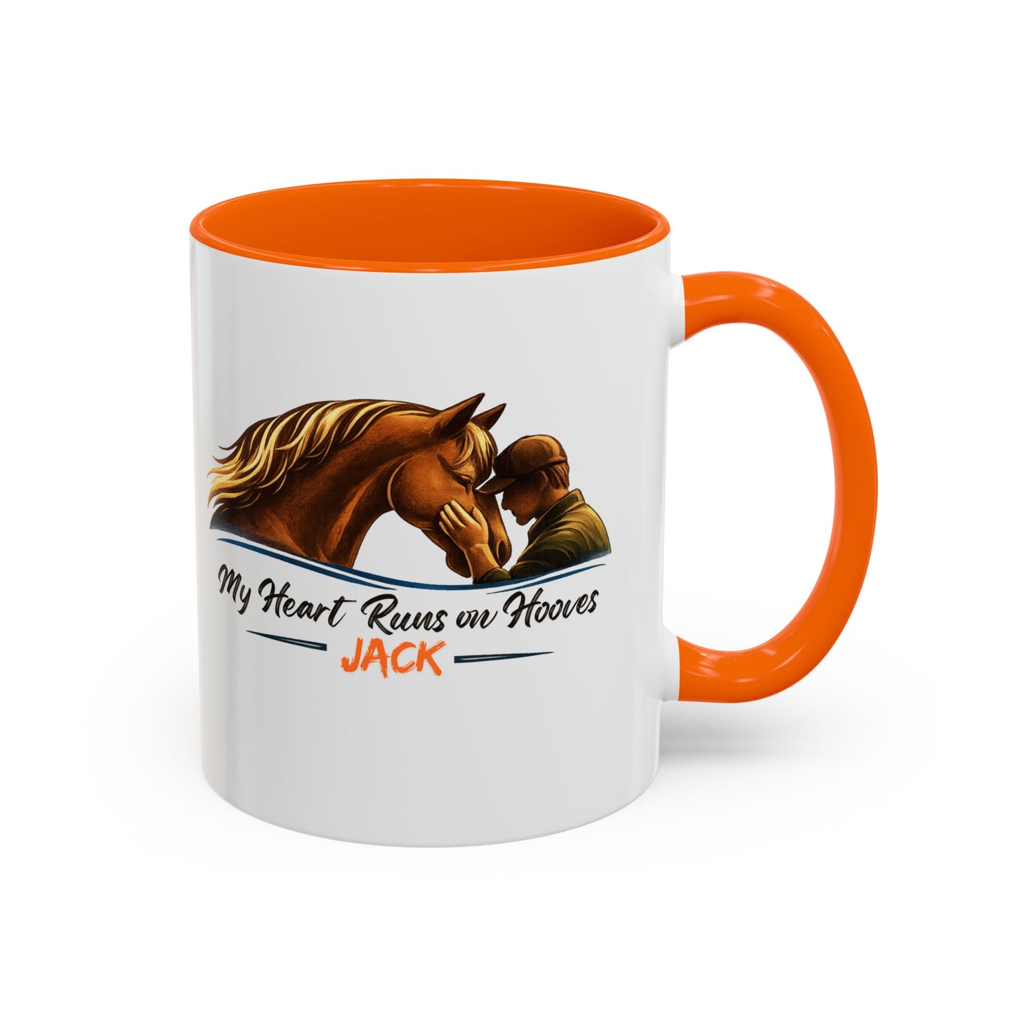 My Heart Runs on Hooves Horse Coffee Mug — Personalized Equestrian Accent Mug
