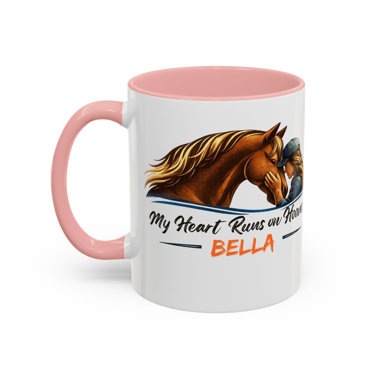 Personalized Two-Tone Horse Coffee Mug – My Heart Runs on Hooves
