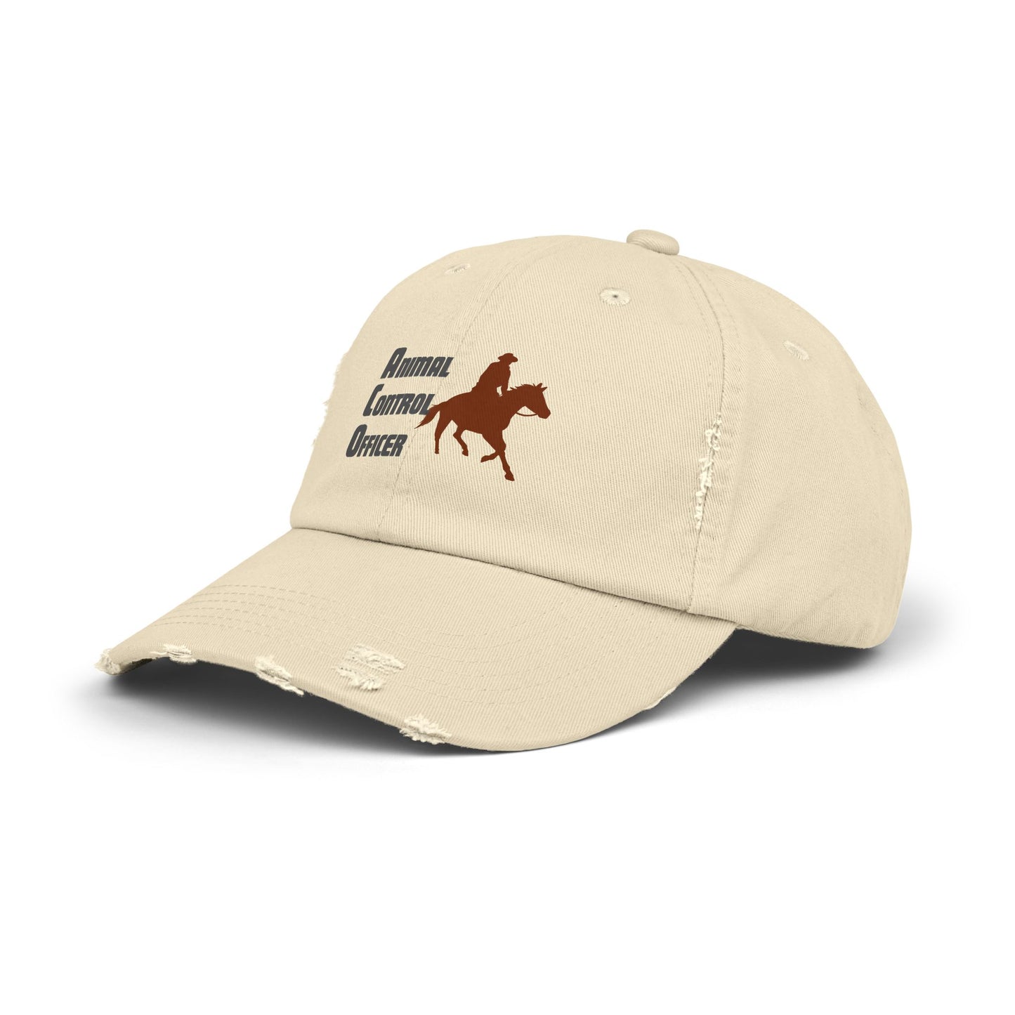 Animal Control Officer Distressed Cap — Cowboy & Horse Logo Hat