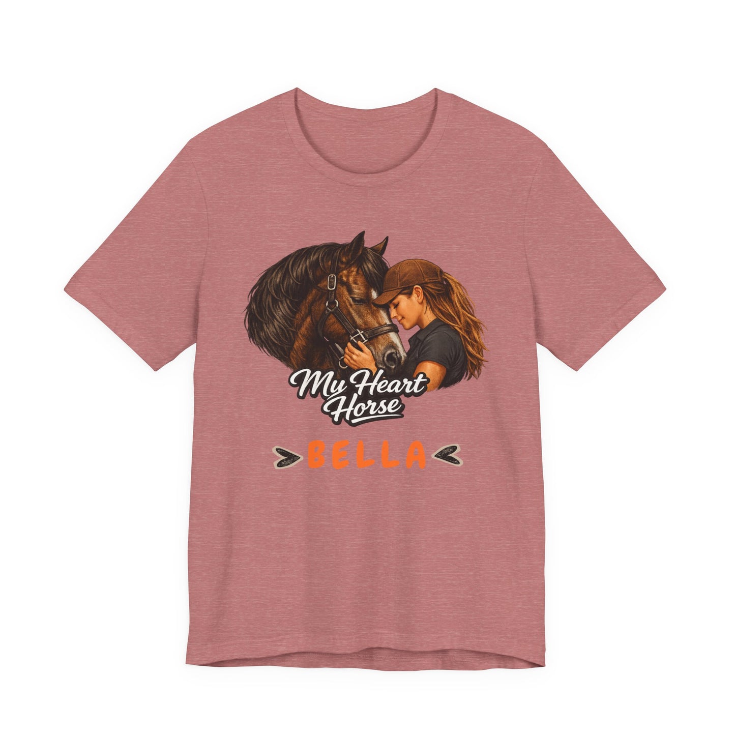 My Heart Horse Bella T-Shirt — Personalized Equestrian Tee