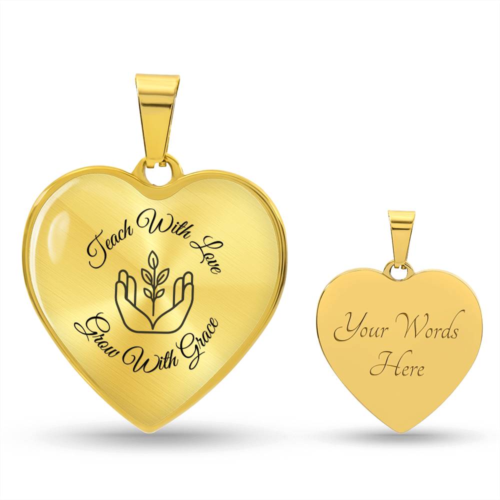 Teach With Love Heart Necklace – Father to Daughter Gift