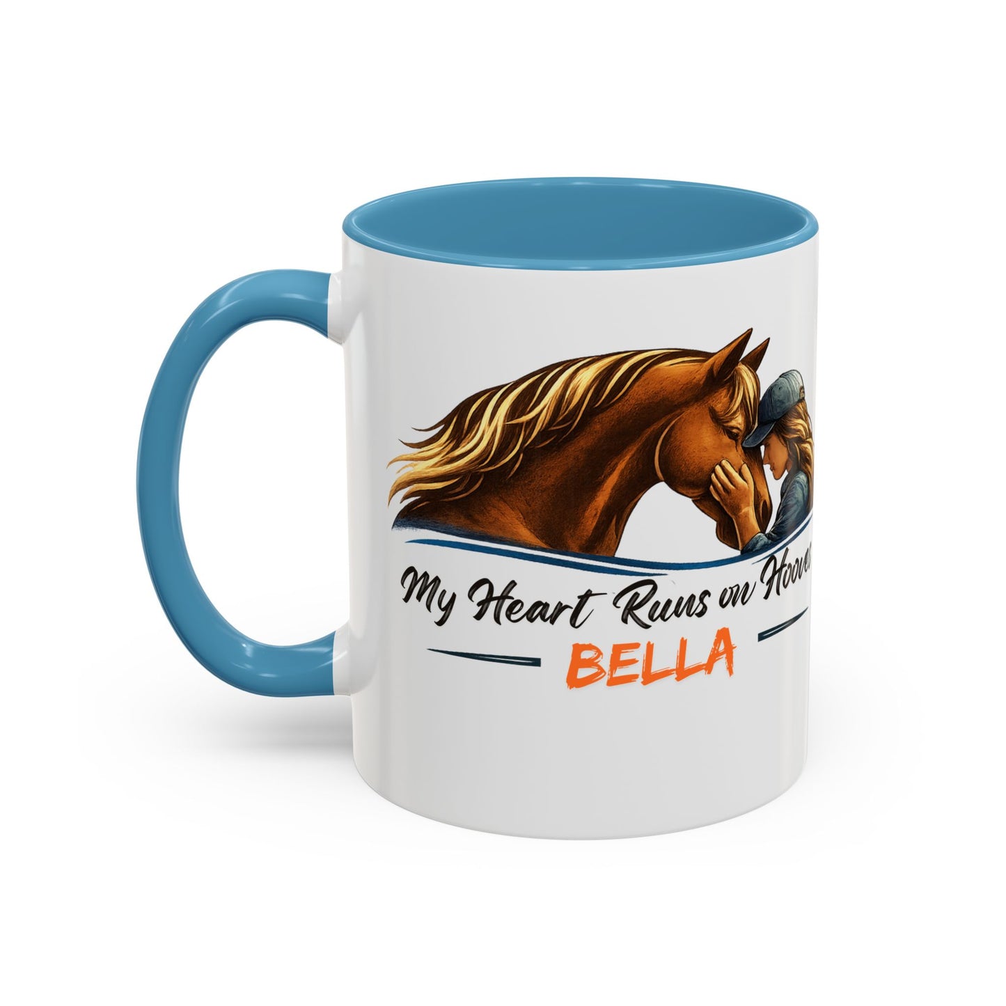 Personalized Two-Tone Horse Coffee Mug – My Heart Runs on Hooves