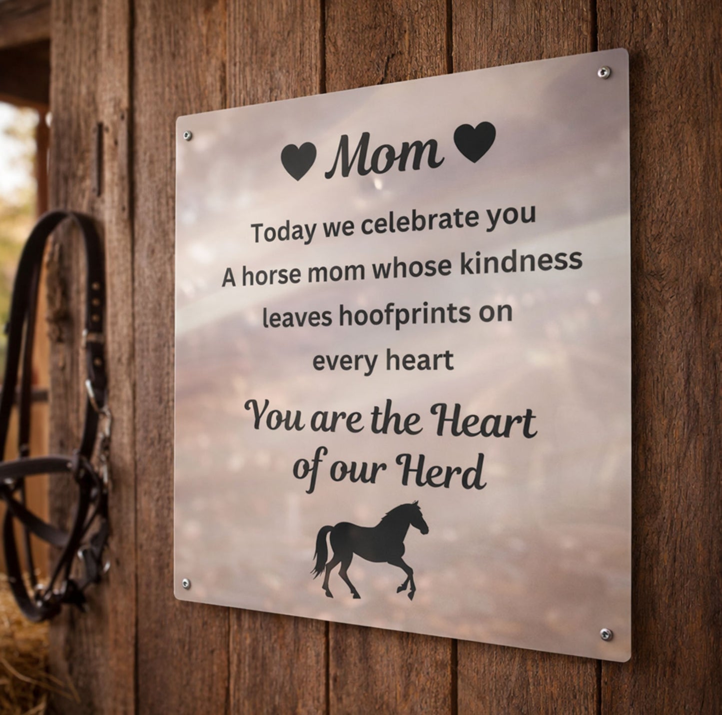Horse Mom Metal Print – Heart Of Our Herd Wall Decor Mother's Day Gift