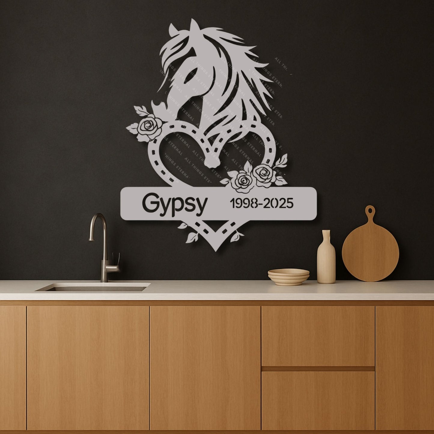 Personalized Horse Memorial Metal Sign – Custom Equine Tribute with Name & Dates